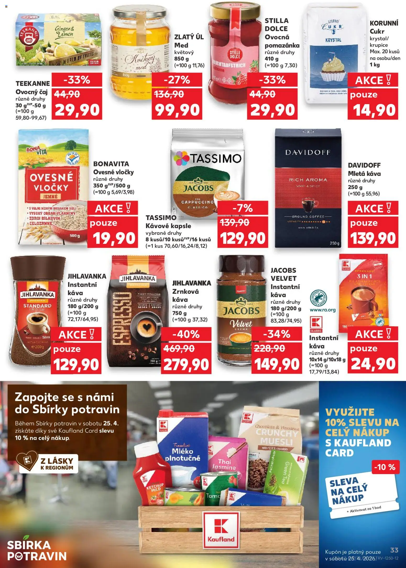 Kaufland leták - Brno od 22.04.2026 | Strana: 33 | Produkty: Mléko, Med, Cappuccino, Kapsle Tassimo