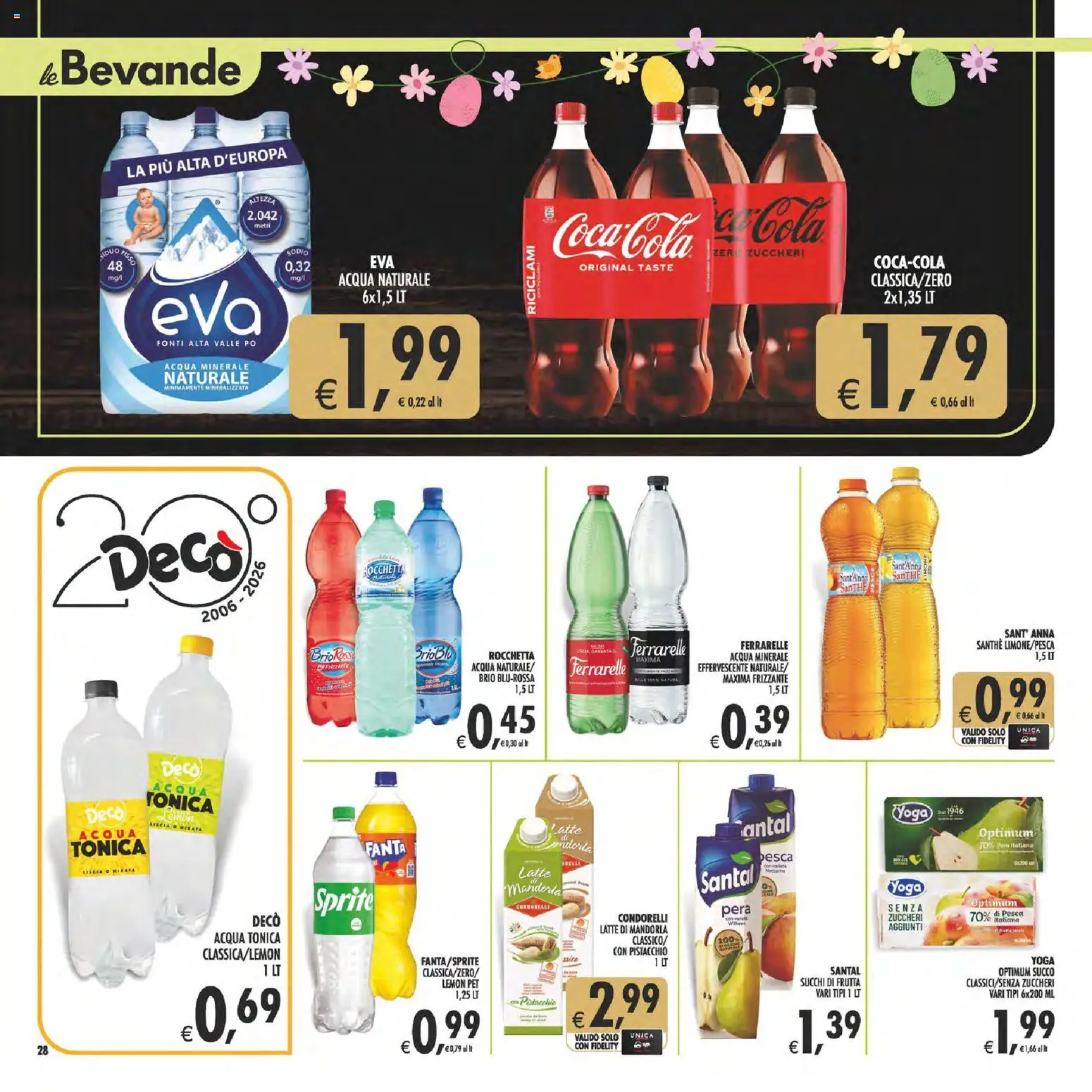Volantino Decò del 27.03.2026 | Pagina: 28 | Prodotti: Acqua, Frutta, Acqua naturale, Acqua minerale