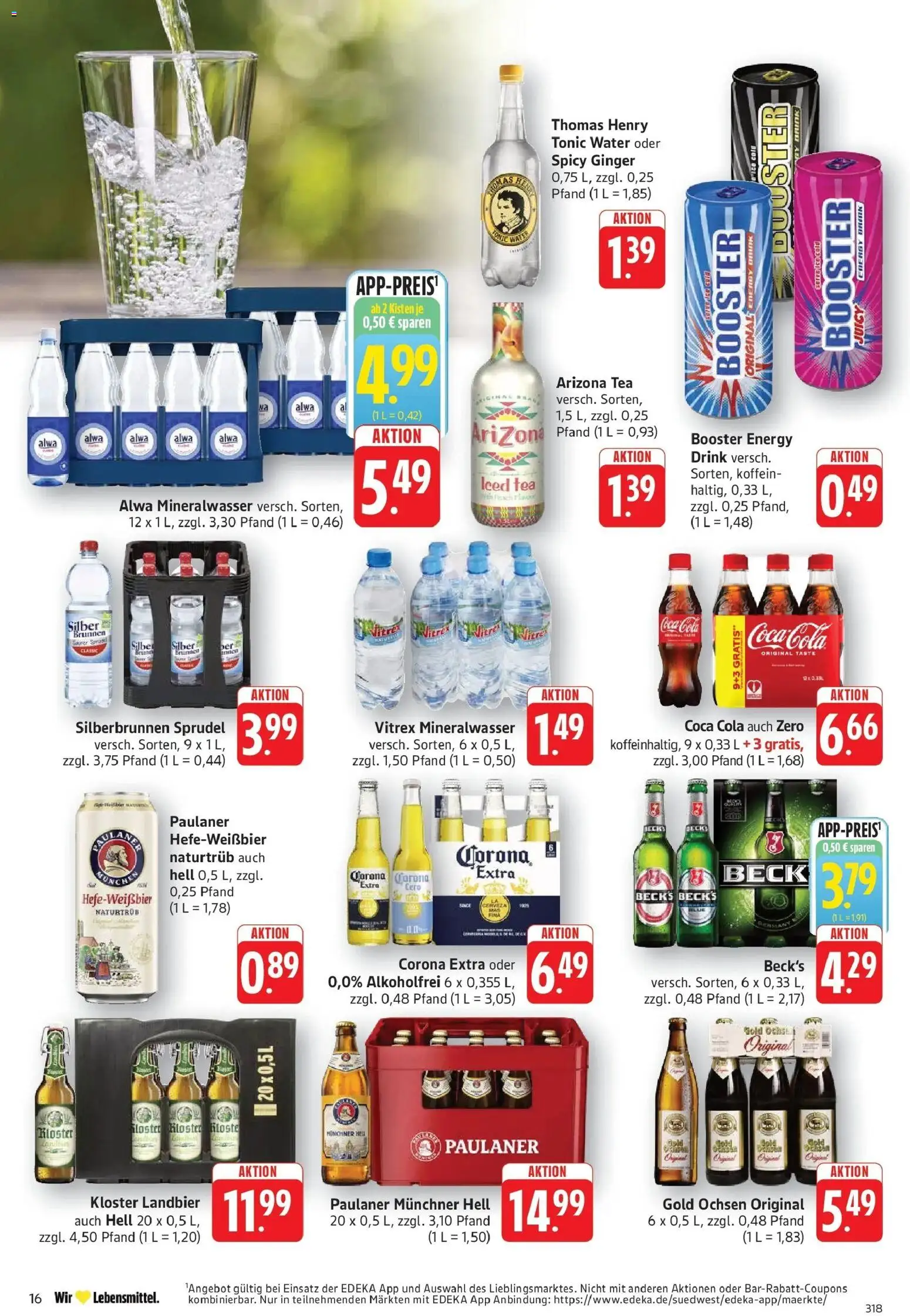 E center Prospekt Eislingen	 – gültig ab 05.04.2026 | Seite: 16 | Produkte: Coca cola, Cola, Mineralwasser, Paulaner