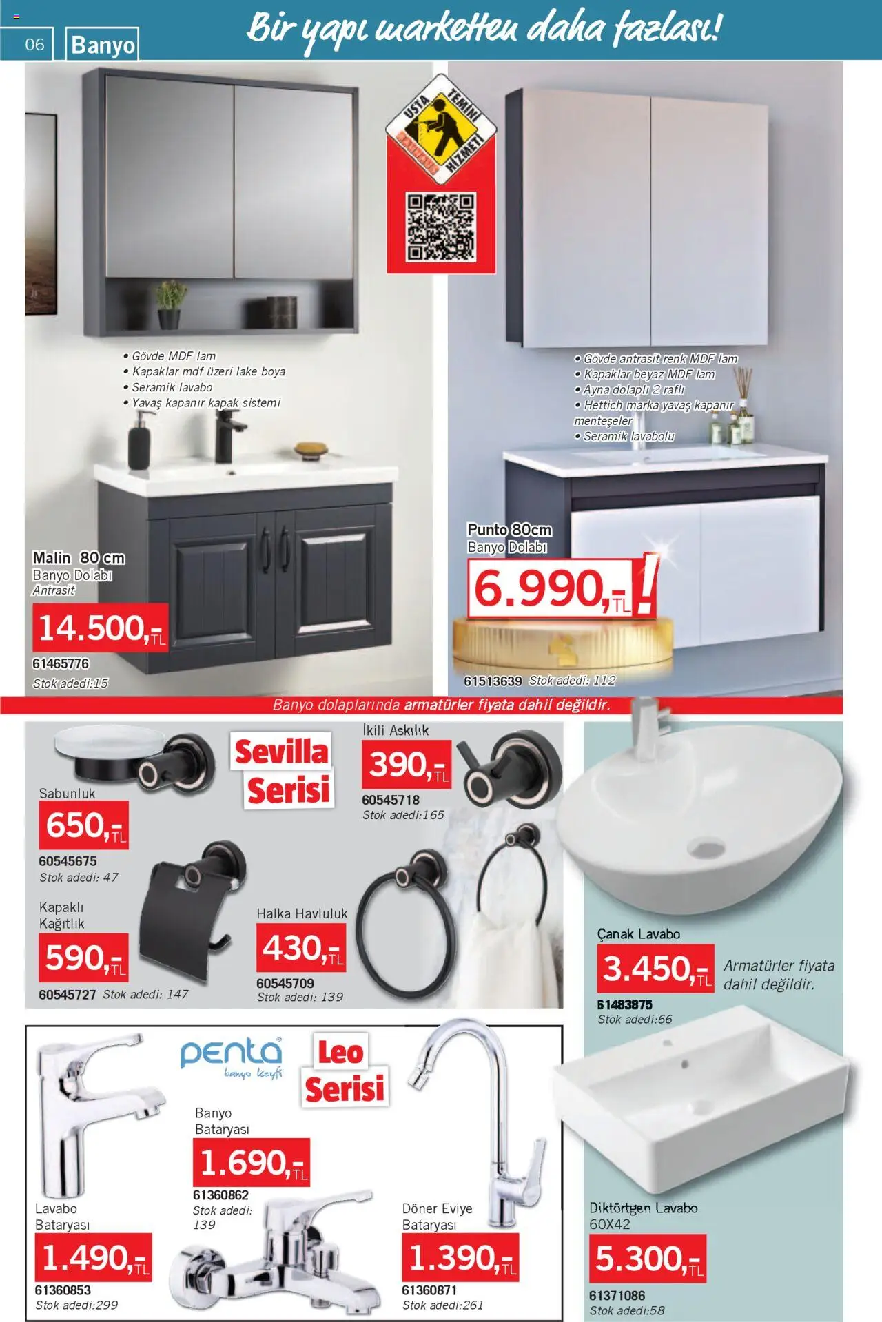 Bauhaus Katalog - 03.10.2025 tarihinden itibaren geçerlidir | Sayfa: 6 | Ürünler: Döner, Lavabo, Banyo, Ayna