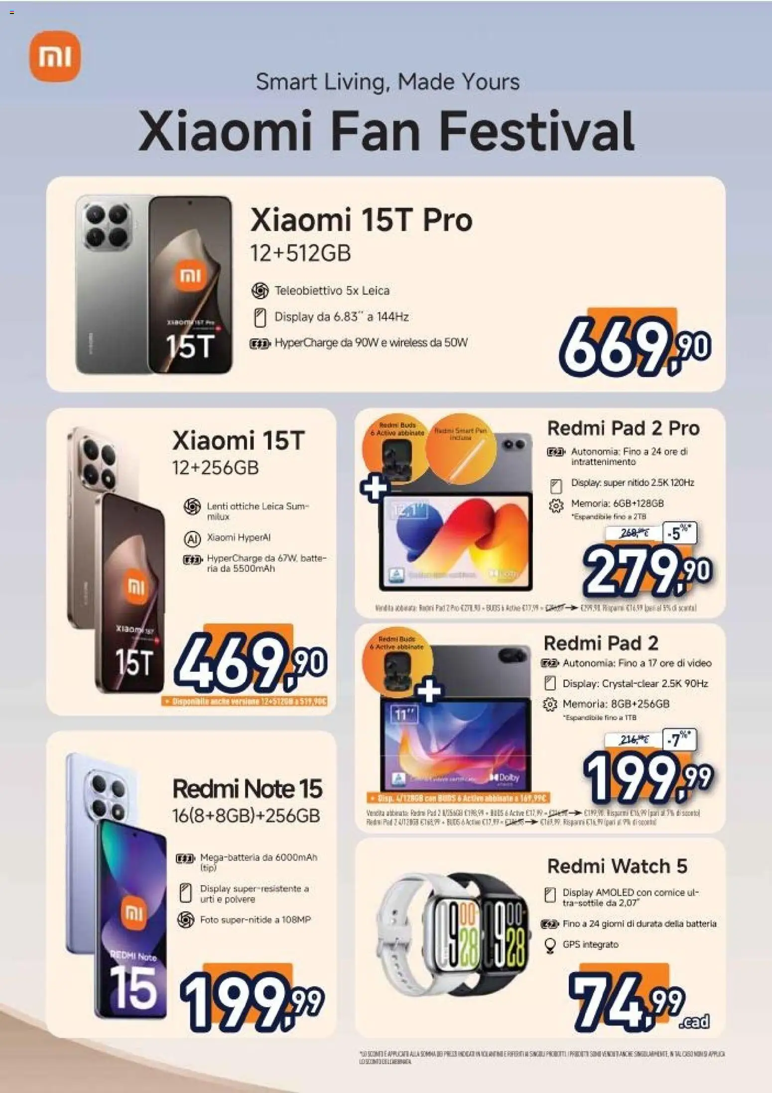 Volantino Unieuro del 03.04.2026 | Pagina: 26 | Prodotti: Xiaomi, Video, Fan, Batteria