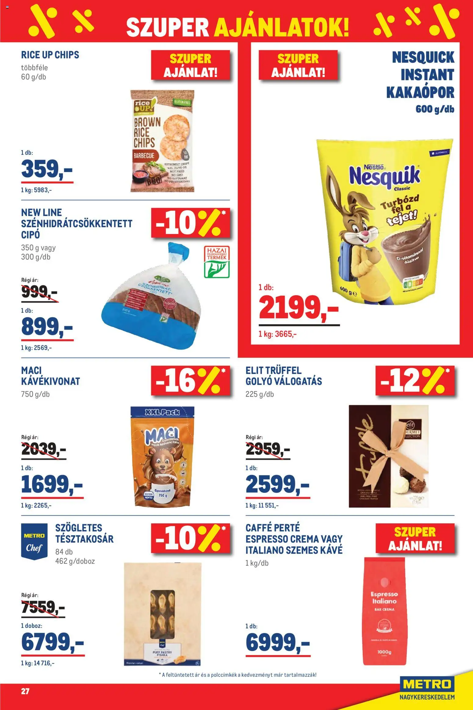 Metro akciós ujság - amely érvényes a következő dátumtól: 07.04.2026 | Oldal: 27 | Termékek: Doboz, Kávé, Szemes kávé, Puff