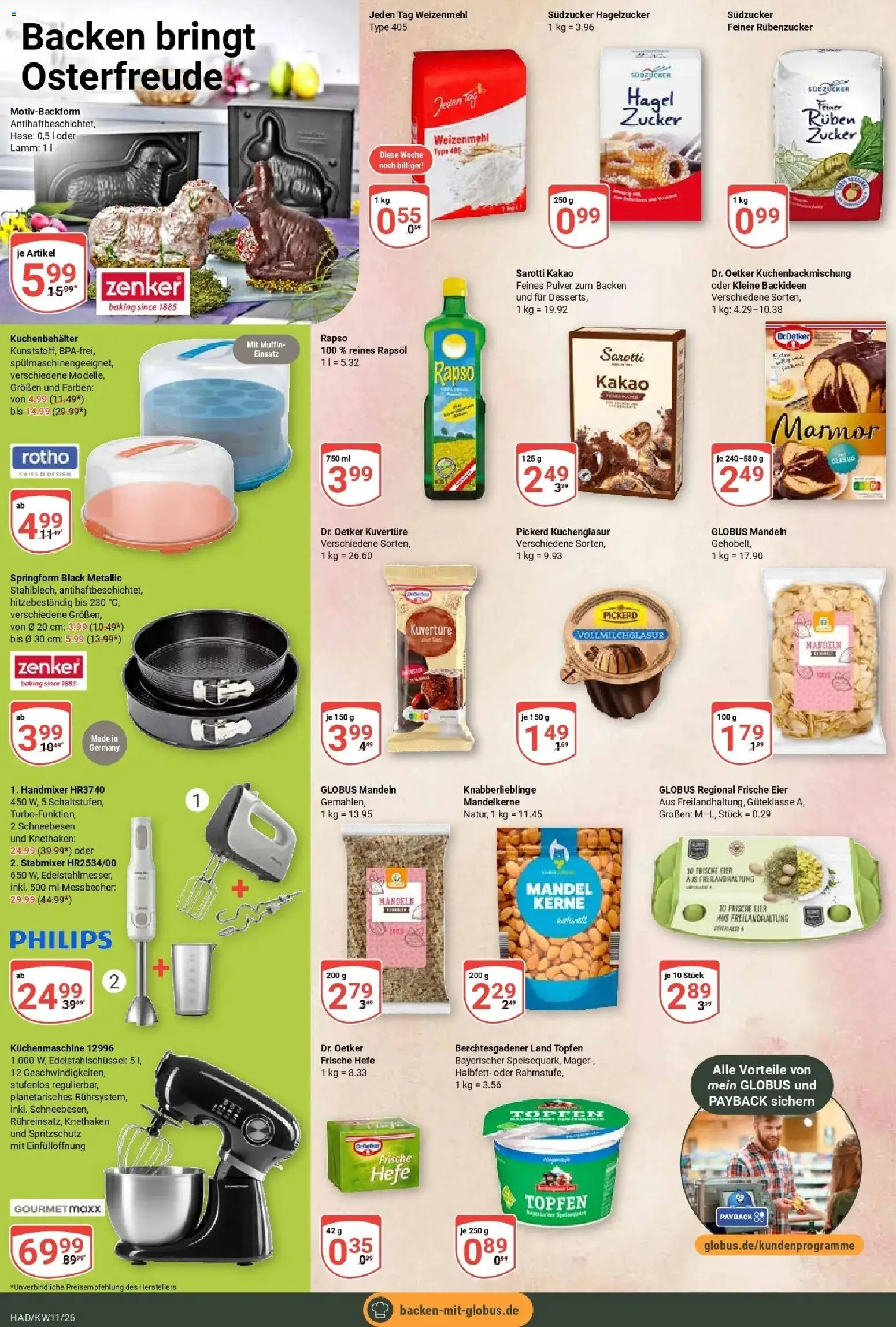Globus prospekt Halle (saale)	 – gültig ab 09.03.2026 | Seite: 19 | Produkte: Philips, Rapsöl, Weizenmehl, Handmixer