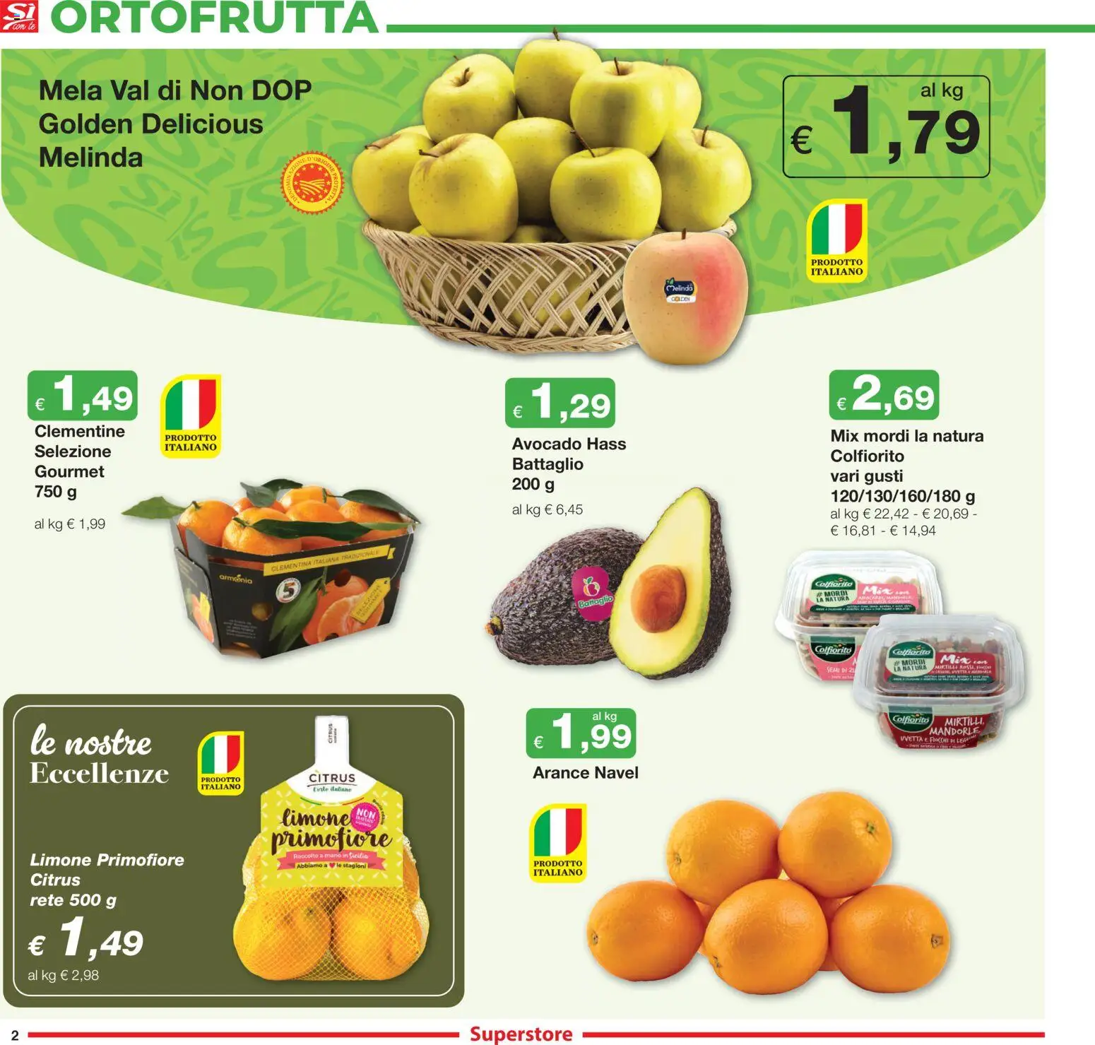 Volantino Sì con Te del 13.11.2025 | Pagina: 2 | Prodotti: Legumi, Arance, Limone, Mandorle