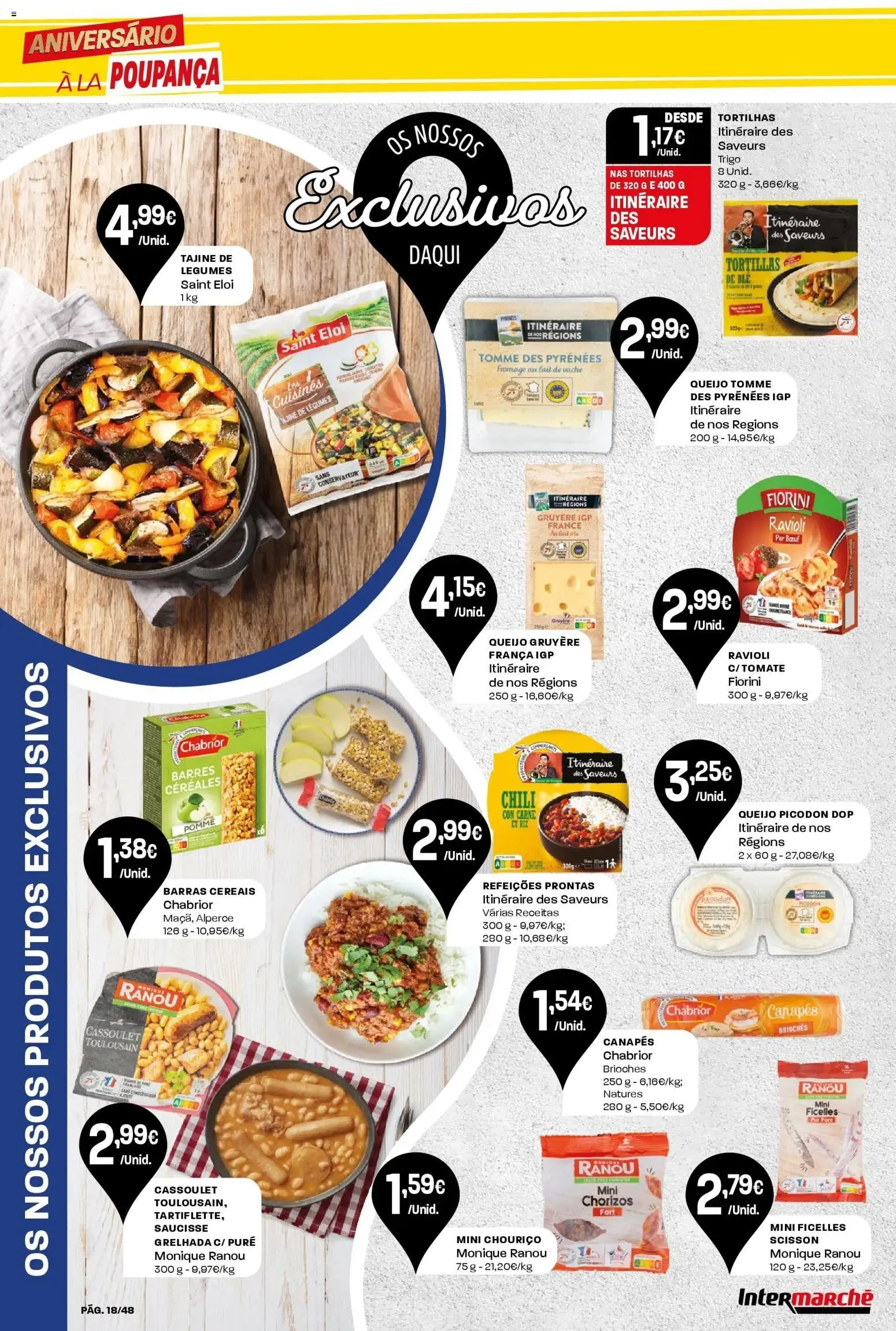 Intermarché - Aniversário à la poupança! │ válido de 30.10.2025 | Página: 18 | Produtos: Queijo, Chouriço, Tomate, Cereais