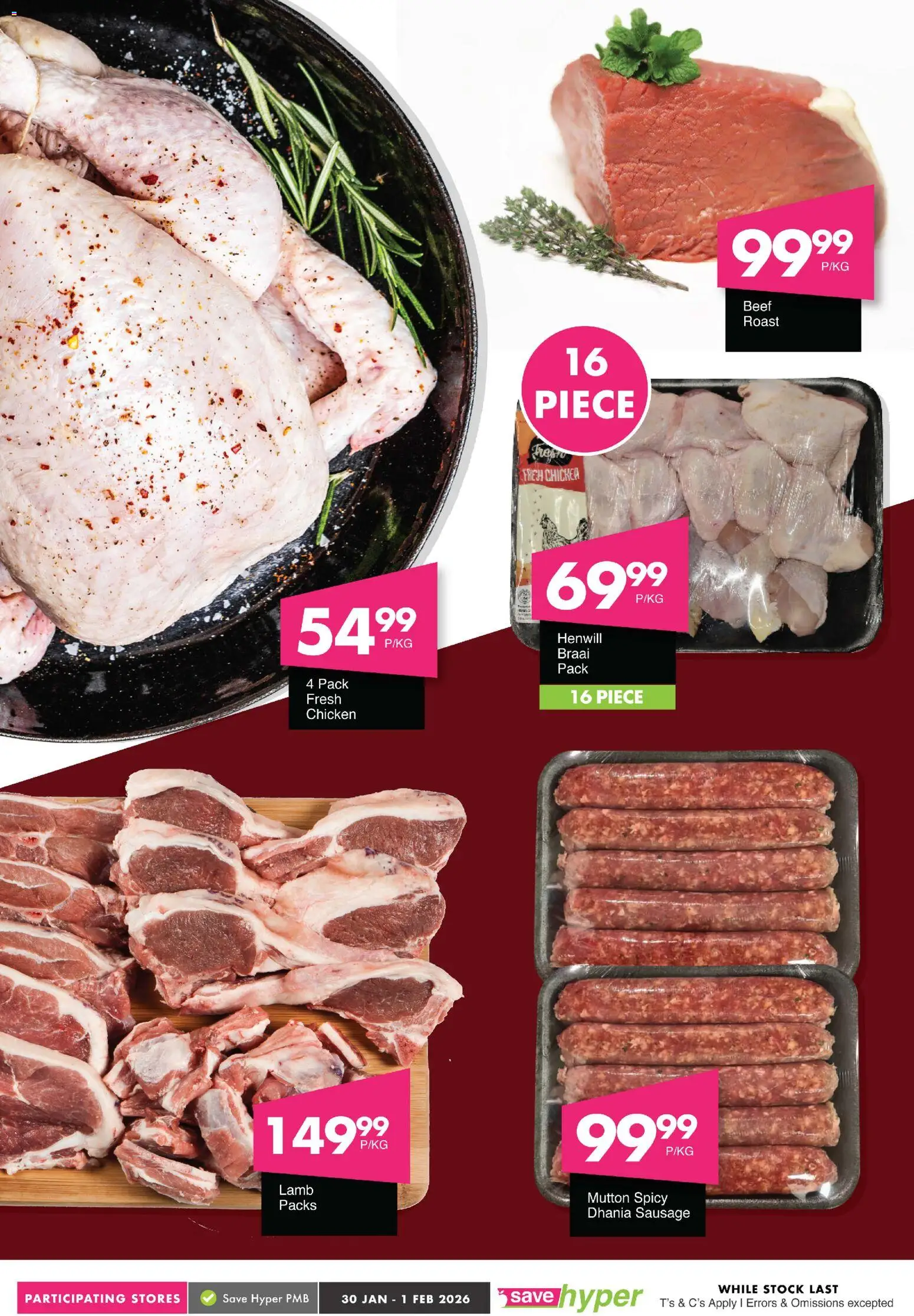 New Save catalogue – valid from 30.01.2026 | Page: 8 | Products: Chicken, Beef, Stock, Sausage