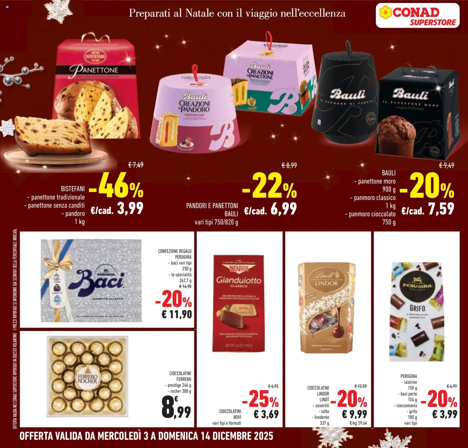 Volantino Conad del 03.12.2025 | Pagina: 8 | Prodotti: Cioccolato, Latte, Pandoro, Panettone
