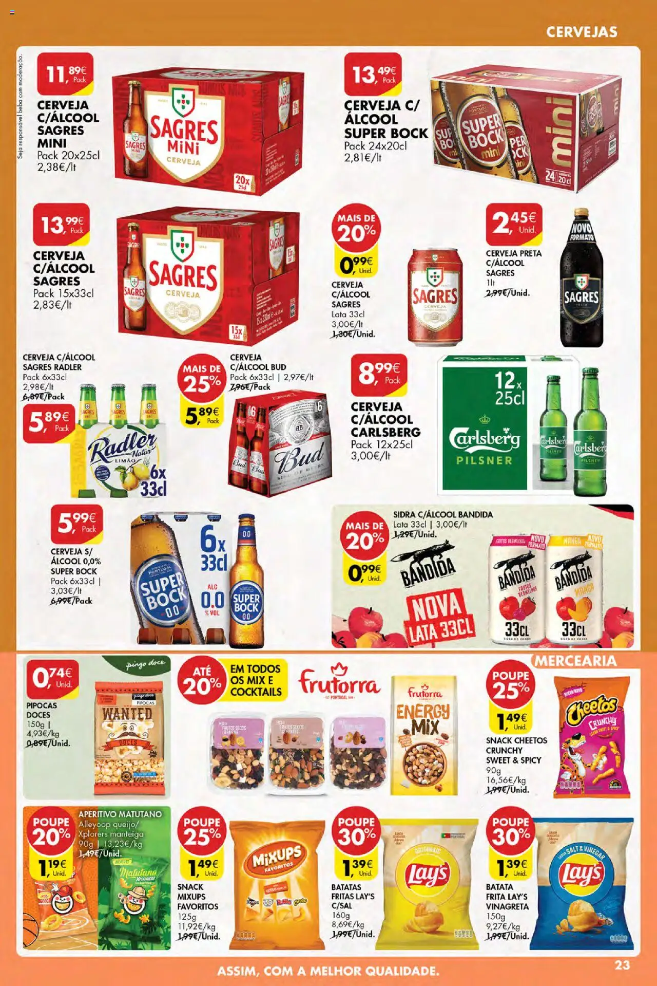 Pingo Doce Poupe Esta Semana Açores │ válido de 16.10.2025 | Página: 23 | Produtos: Batata, Manteiga, Cerveja, Cocktails