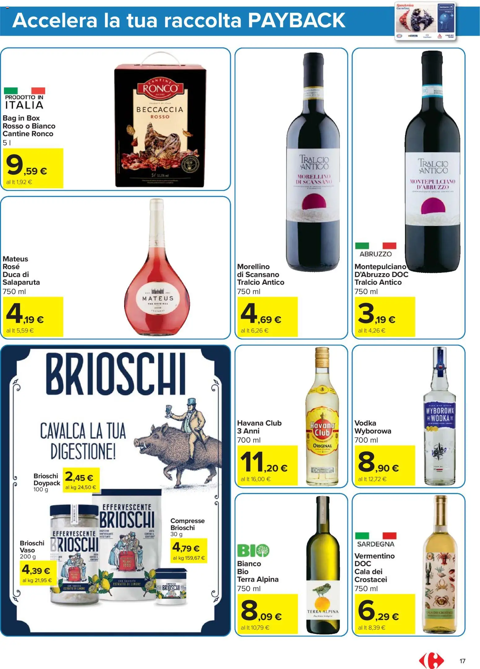 Volantino Carrefour del 17.11.2025 | Pagina: 17 | Prodotti: Vodka, Vaso, Terra