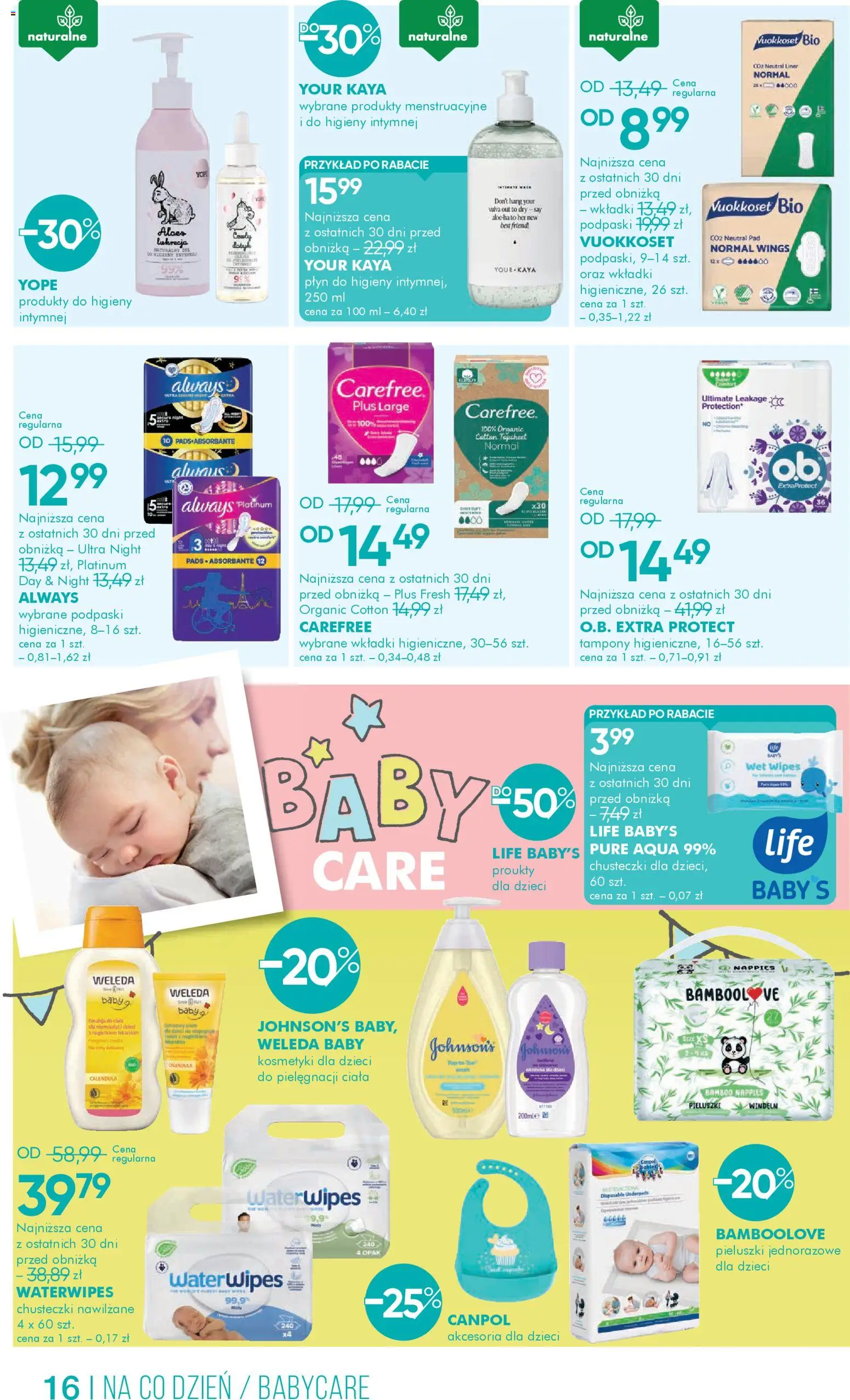 Super-pharm Gazetka od 12.01.2026 | Strona: 16 | Produkty: Top, Tampony, Aloes, Podpaski