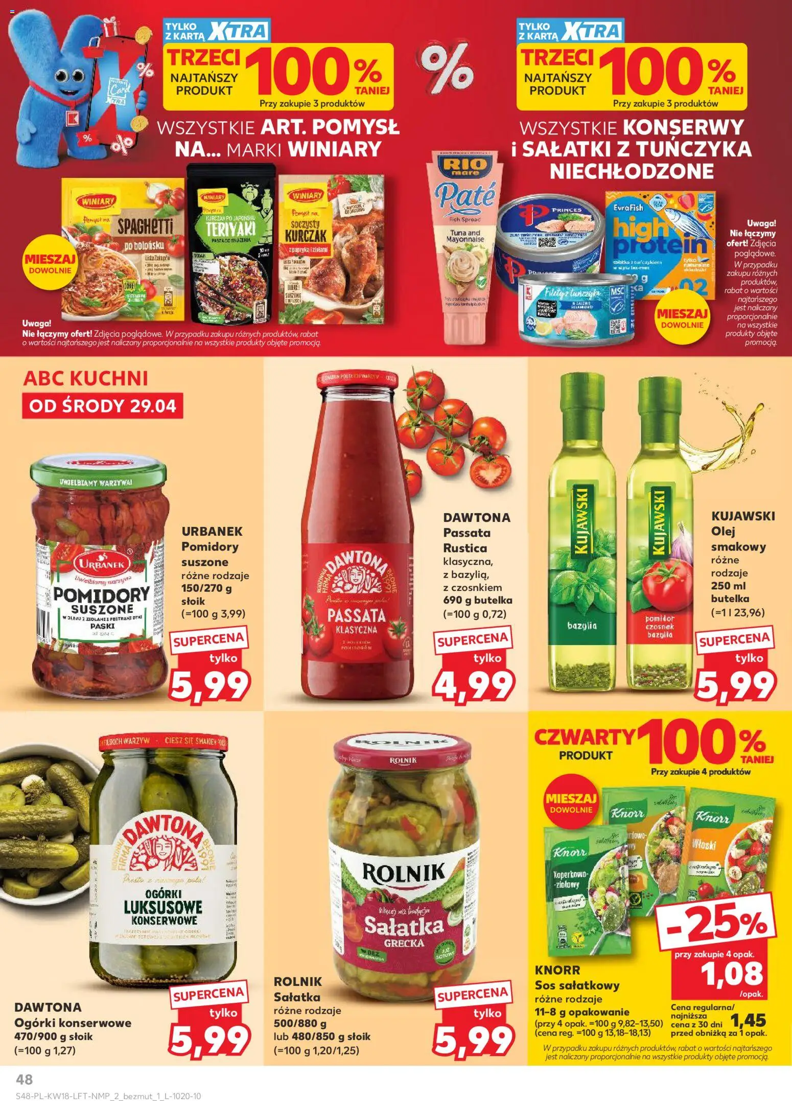 Kaufland Polsko leták od 29.04.2026 | Strana: 48 | Produkty: Olej, Passata, Knorr, Protein