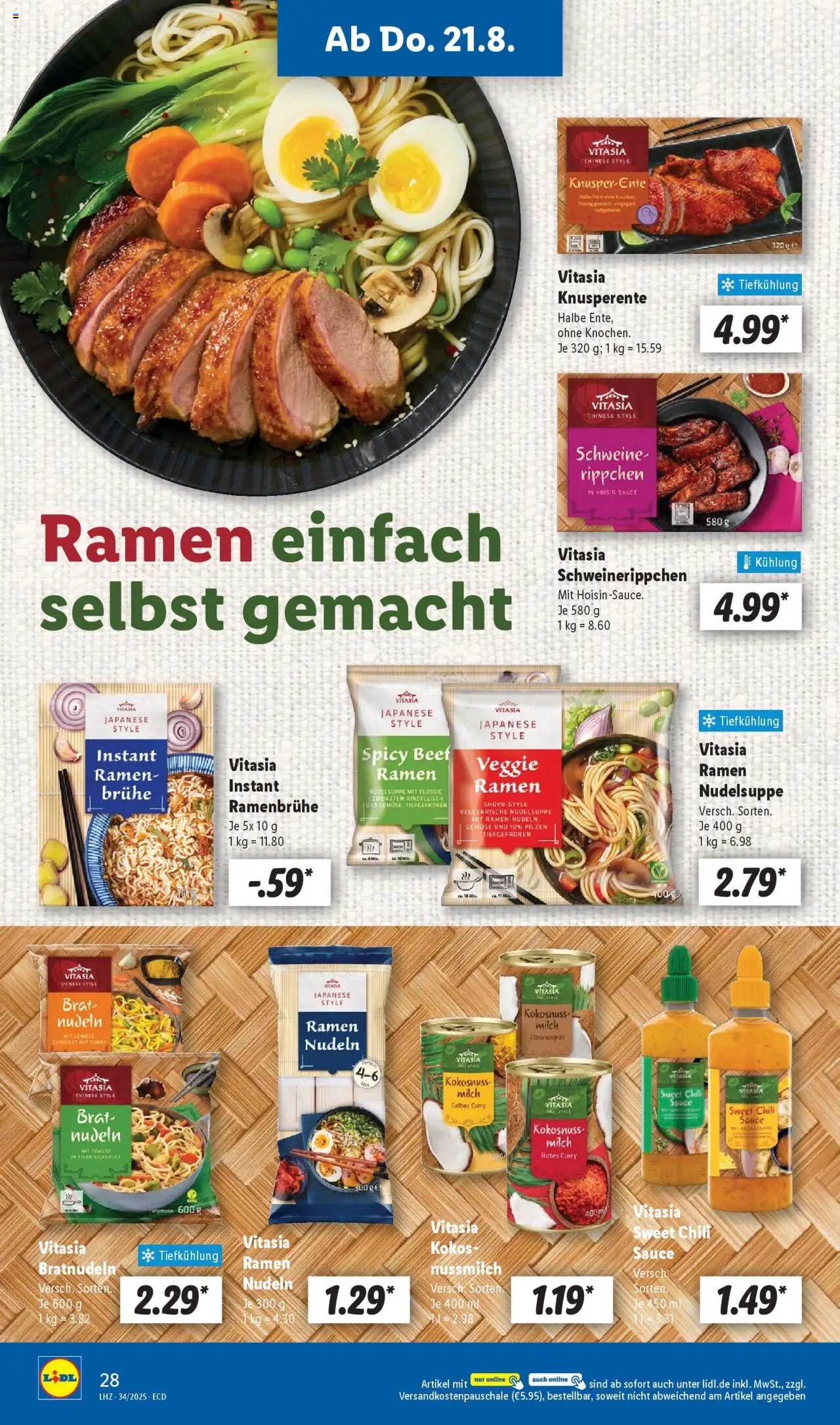 Lidl Prospekt 	 - gültig ab dem 18.08.2025 | Seite: 46 | Produkte: Milch, Nudeln, Rindfleisch, Ente