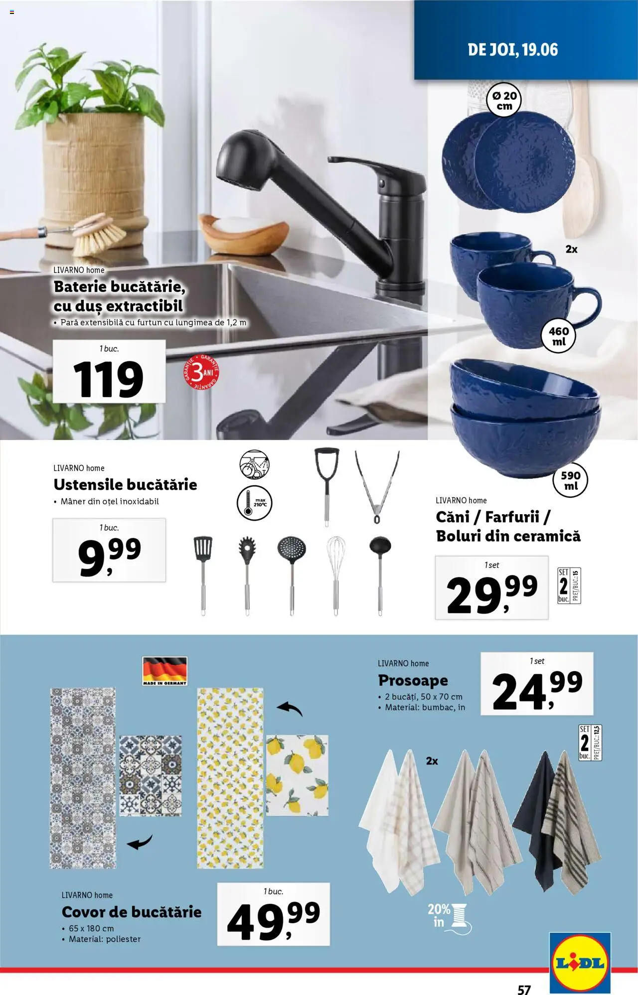 Catalog Lidl – valabil de la 16.06.2025 | Pagină: 57 | Produse: Pară, Bucătărie, Baterie, Covor
