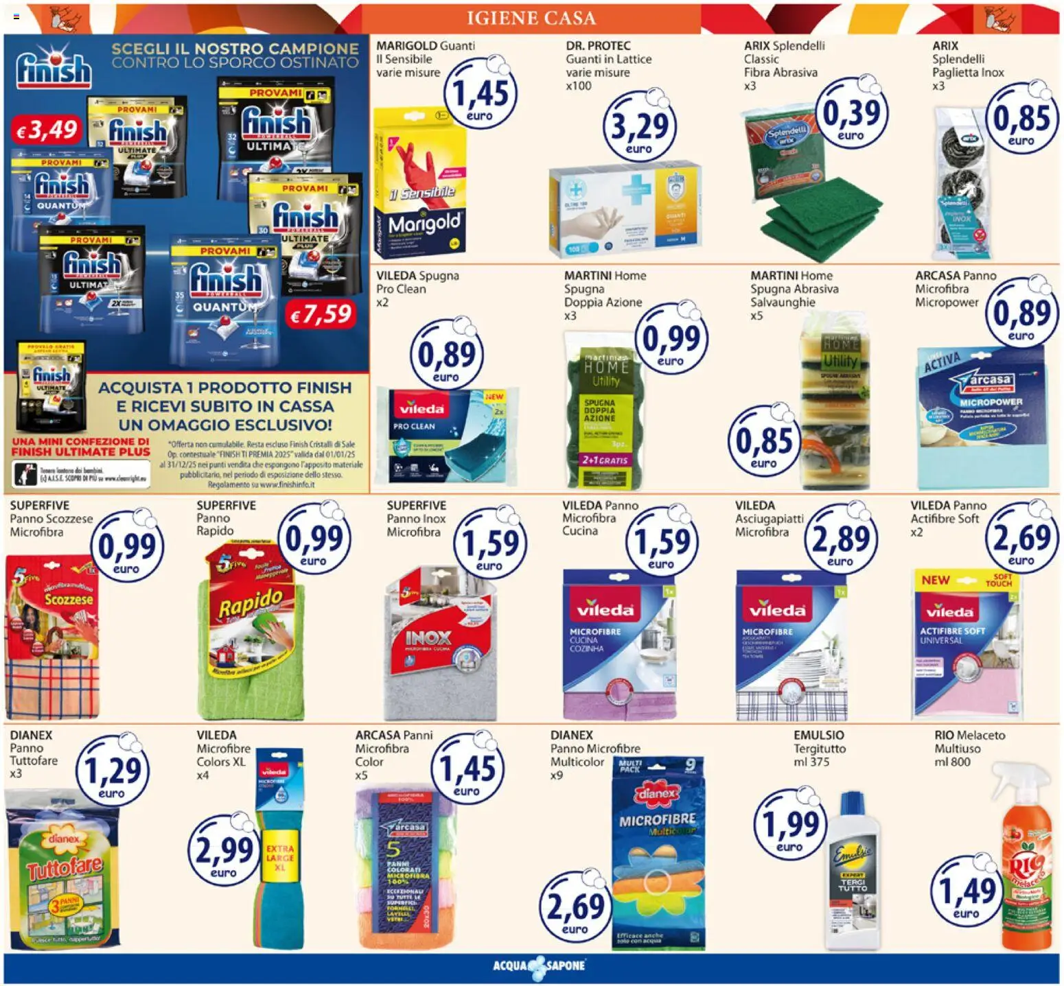 Volantino Acqua e Sapone del 17.11.2025 | Pagina: 14 | Prodotti: Spugna, Sapone, Sale, Guanti