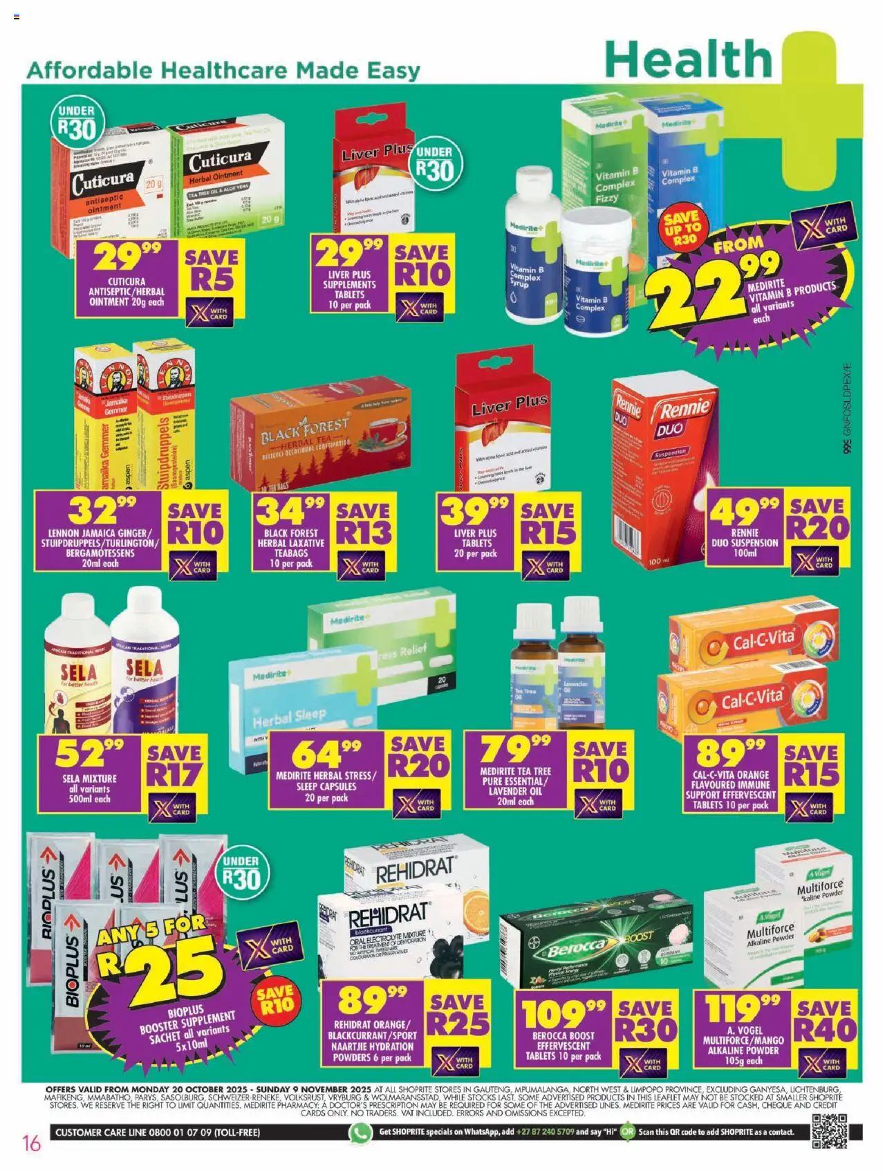 New Shoprite catalogue – valid from 20.10.2025 | Page: 16 | Products: Drone, Tea, Syrup, Supplements