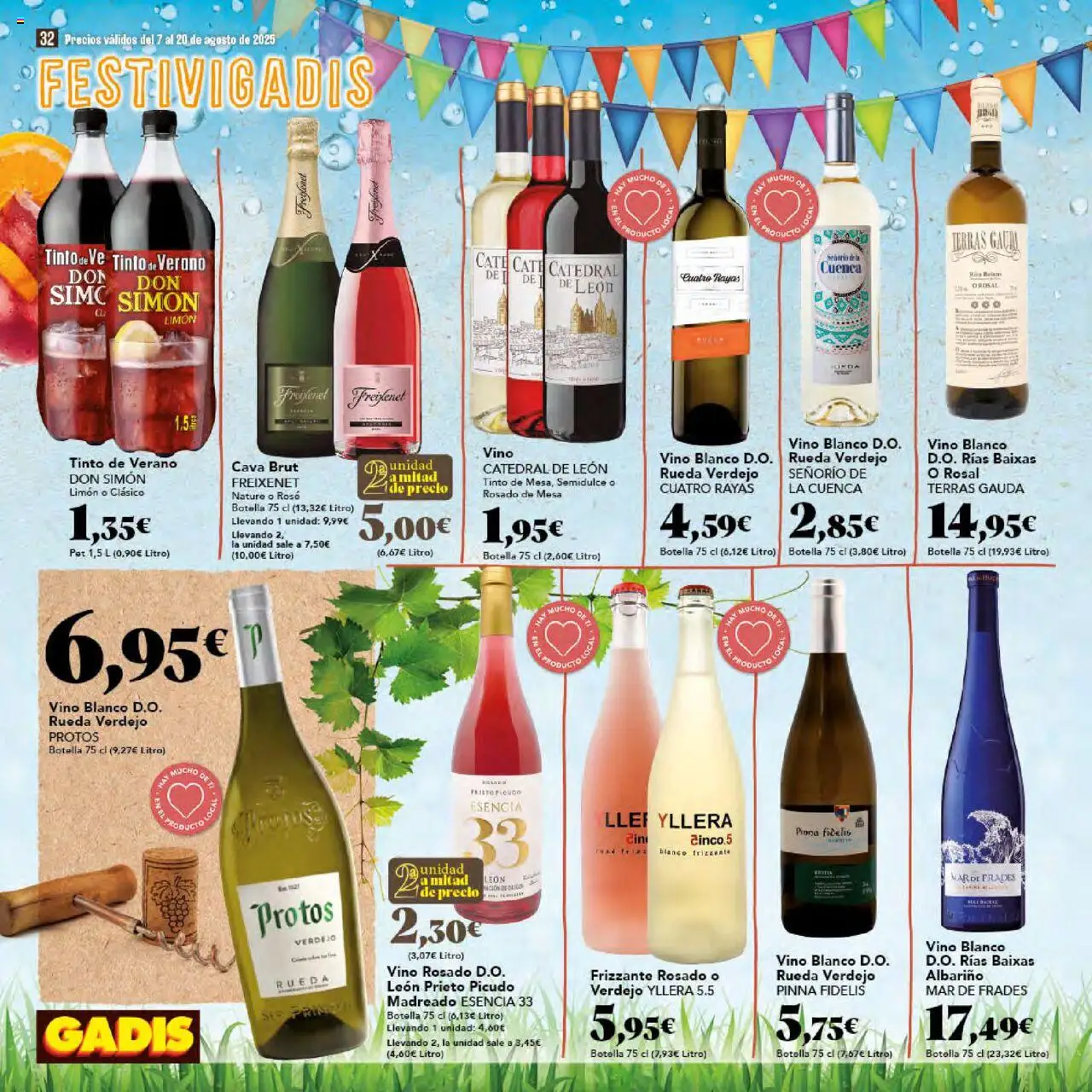 Gadis folleto │ válido desde el 07.08.2025 | Página: 32 | Productos: Vino rosado, Vino, Mesa