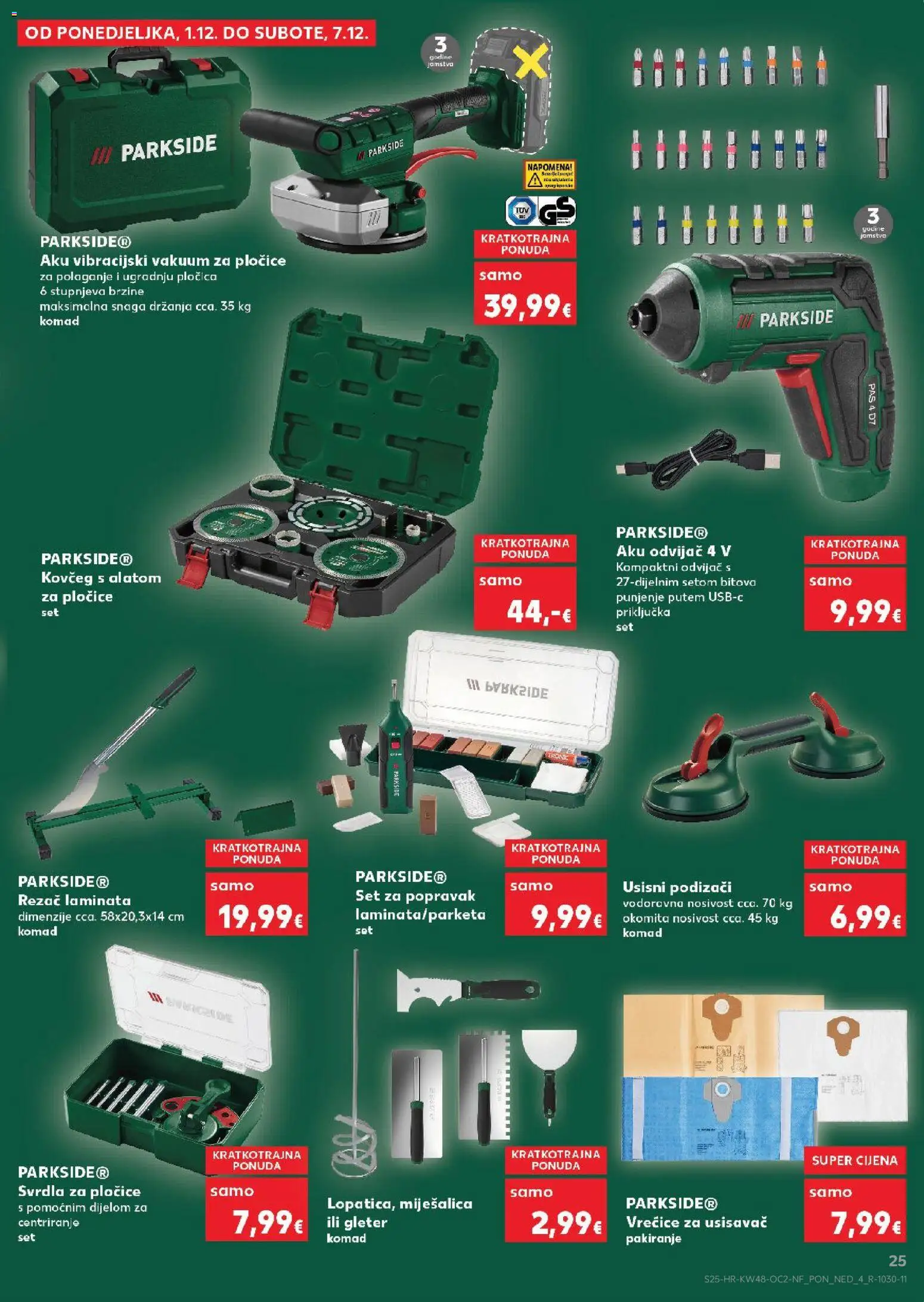 Kaufland katalog | vrijedi od 26.11.2025 | Stranica: 25 | Proizvodi: Usisavač, Rezač, Odvijač, Parkside