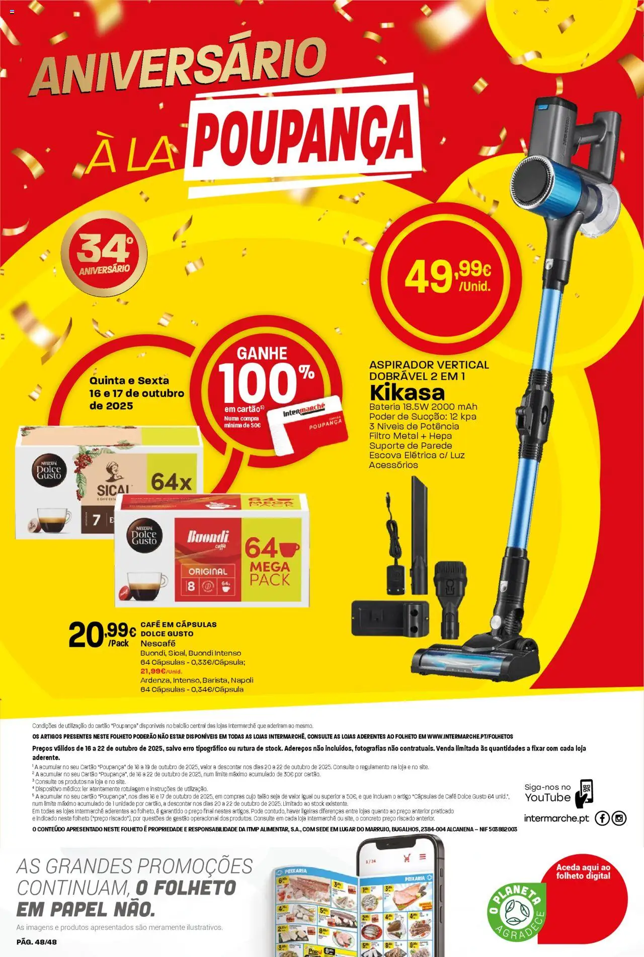 Intermarché folheto │ válido de 16.10.2025 | Página: 48 | Produtos: Aspirador, Capsulas dolce gusto, Bateria, Dolce gusto