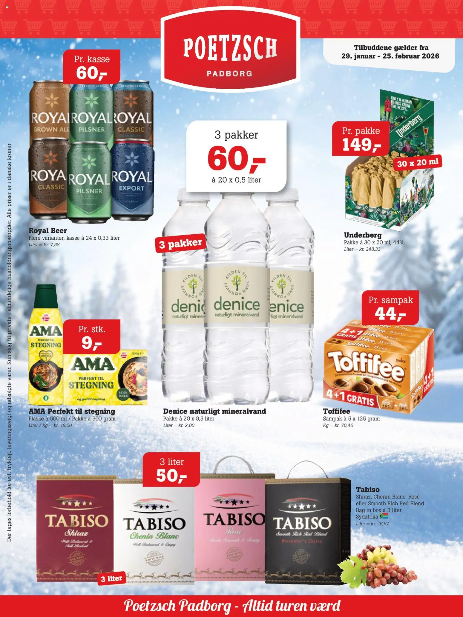 Poetzsch Padborg tilbudsavis – gyldig fra 28.01.2026 | Side: 1 | Produkter: Brød, Kaffe, Frikadeller, Søm