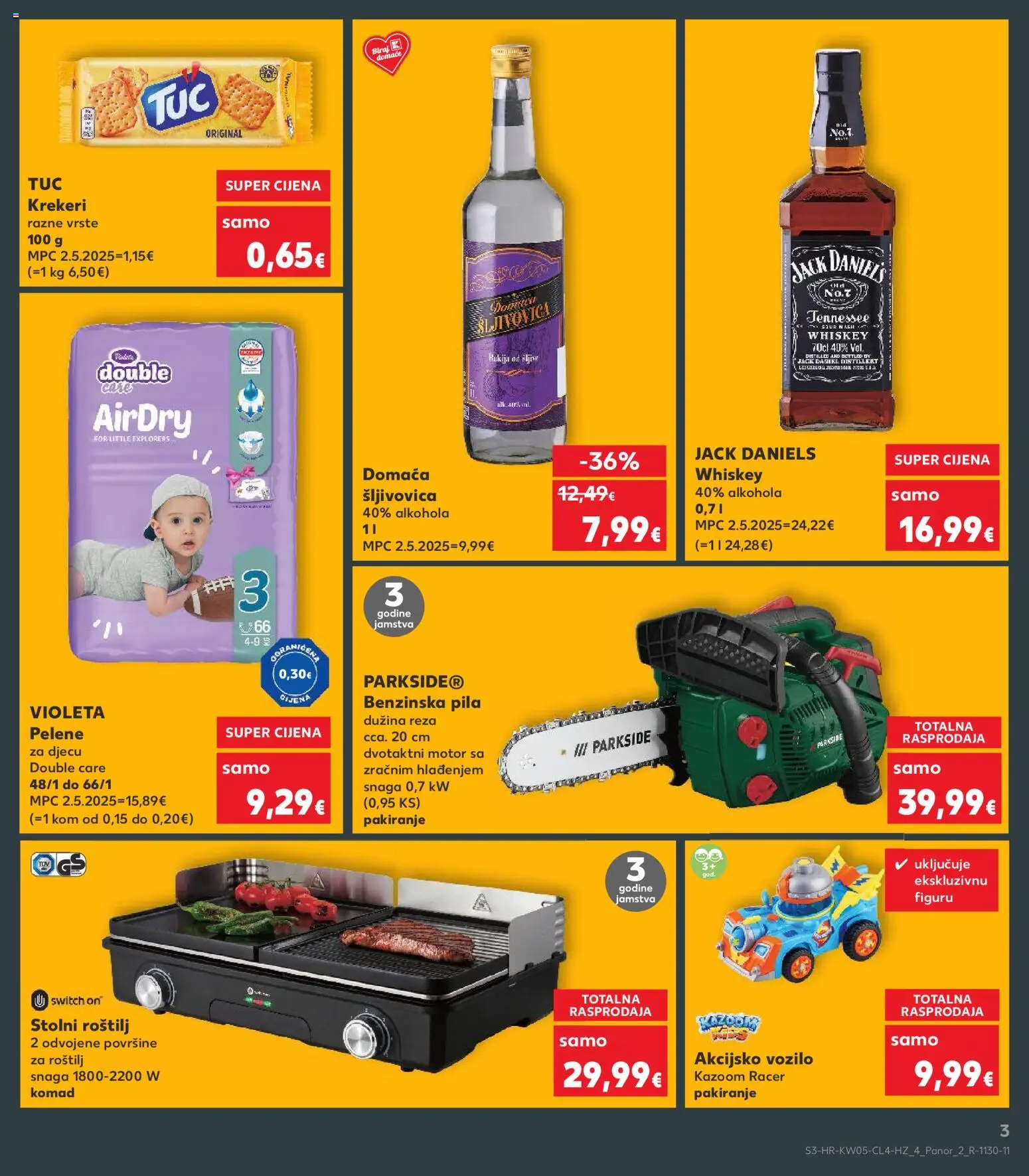 Kaufland HR akciós ujság - amely érvényes a következő dátumtól: 28.01.2026 | Oldal: 3 | Termékek: Parkside, Whiskey