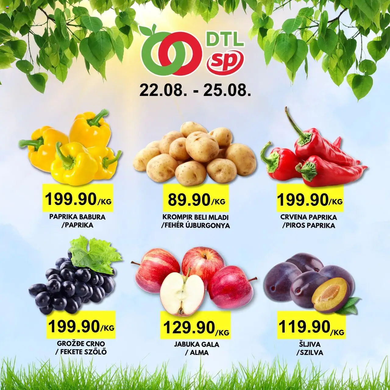 Senta Promet katalog - važi od 22.08.2025 | Strana: 1 | Proizvode: Krompir, Paprika, Šljiva, Paprika babura