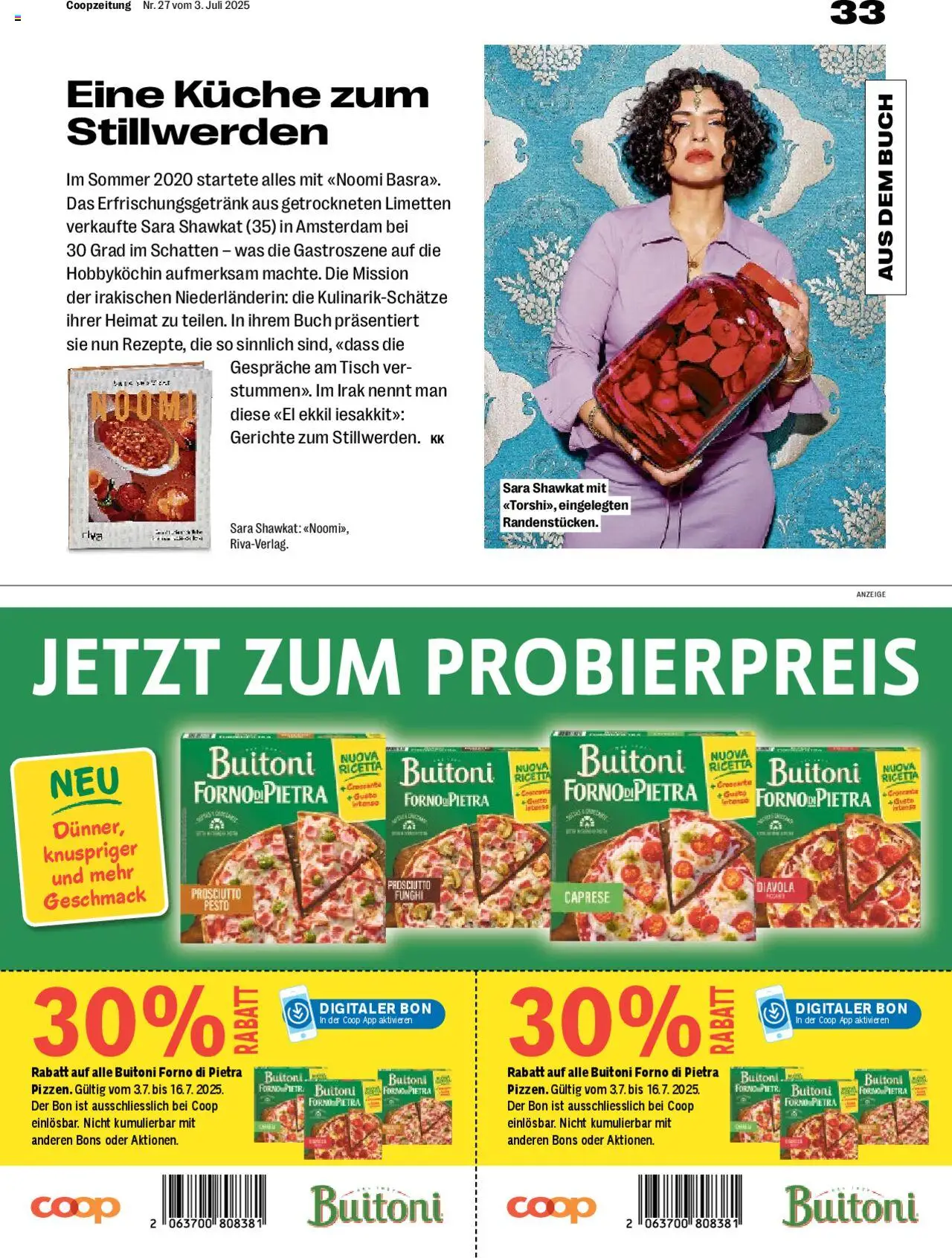 Coop Magazin ab 03.07.2025 | Seite: 33 | Produkte: Tisch, Pizza