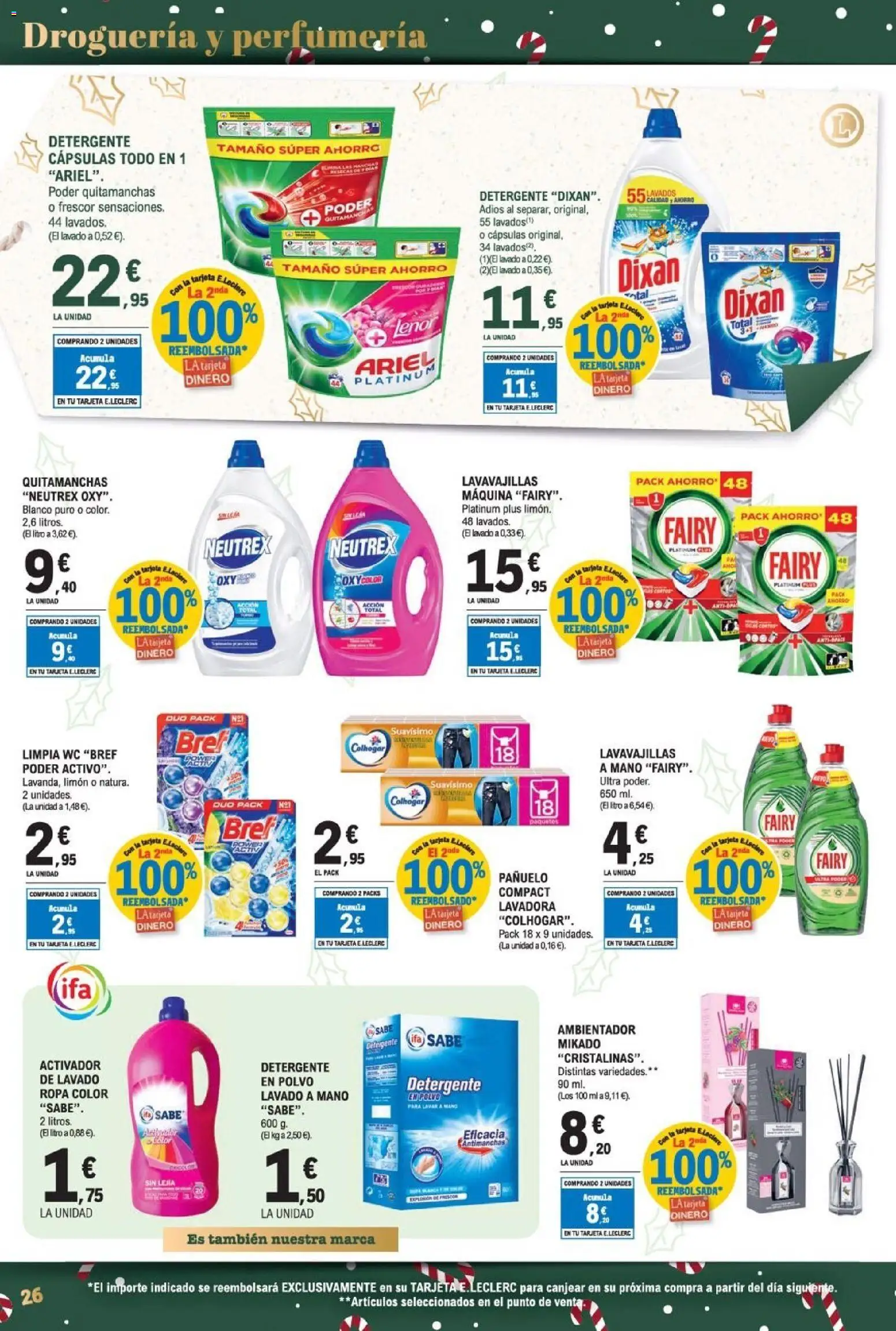 E.Leclerc folleto │ válido desde el 03.12.2025 | Página: 26 | Productos: Polvo, Quitamanchas, Detergente, Lavavajillas