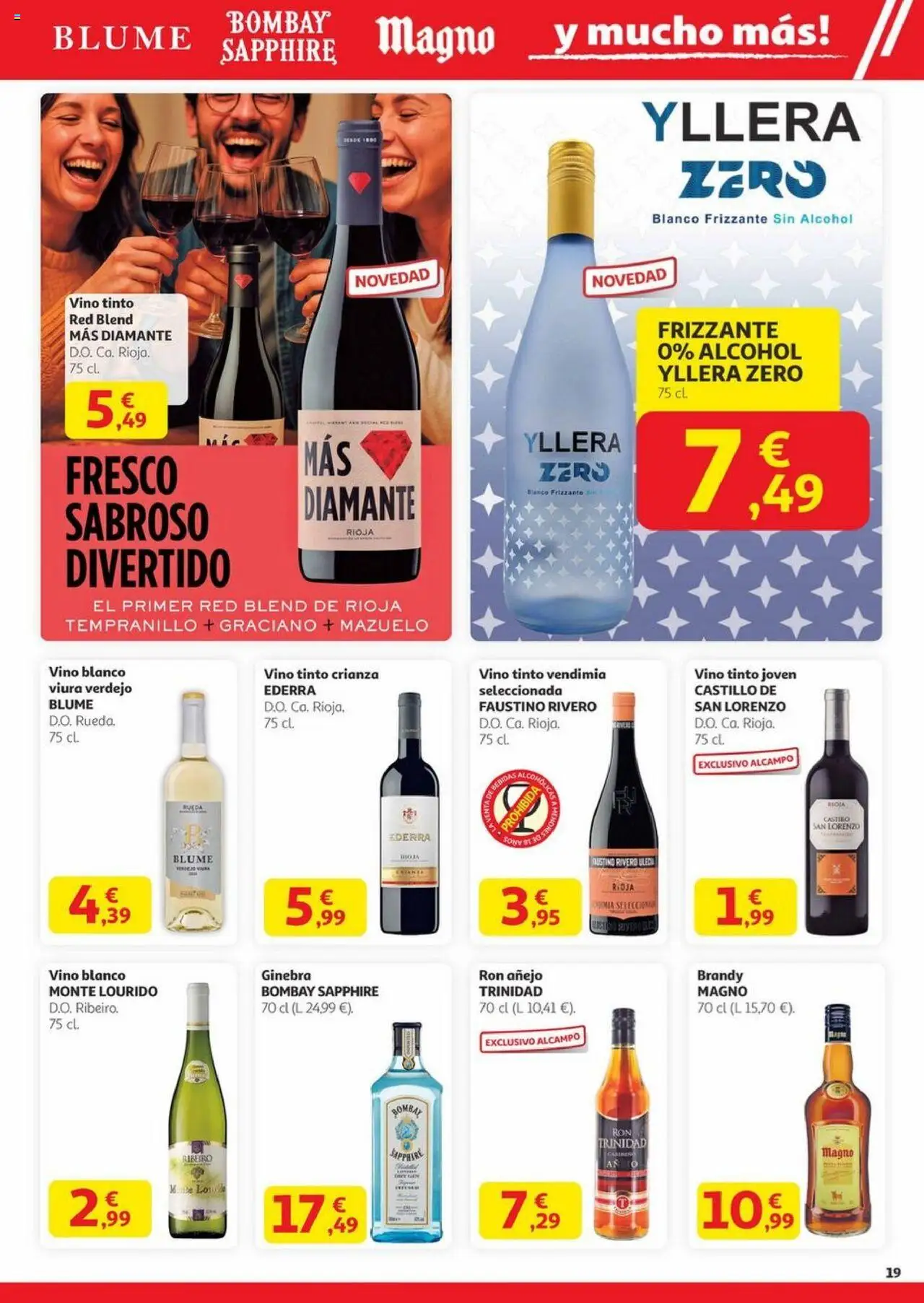 Alcampo - Canarias │ válido desde el 23.10.2025 | Página: 19 | Productos: Vino, Ginebra, Μαρμελάδα ροδάκινο, Μαύρο πιπέρι