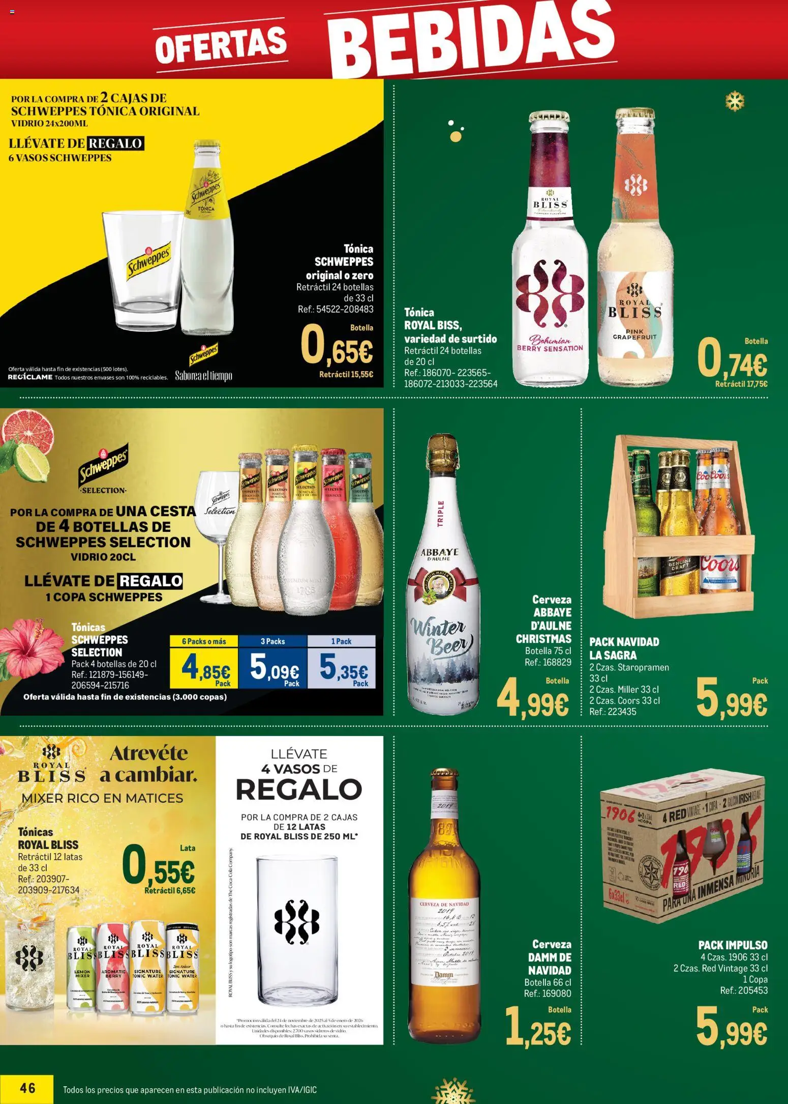 Makro - Precios Navidad Norte │ válido desde el 24.11.2025 | Página: 46 | Productos: Cerveza, Vasos, Cesta