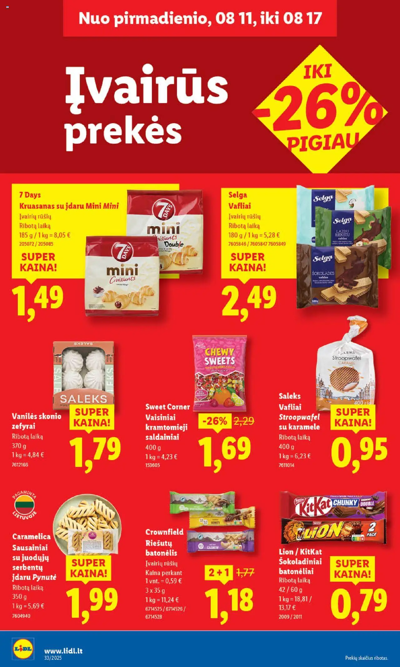 LIDL - Leidinys│galioja nuo 11.08.2025 | Puslapis: 30 | Prekių: Sausainiai, Vafliai, Saldainiai