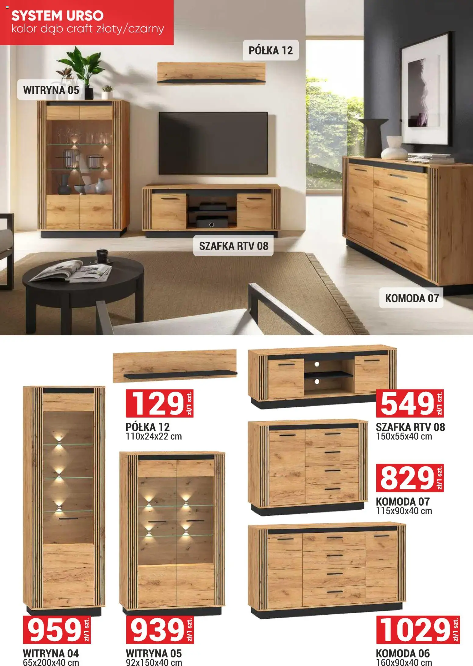 Merkury Market Gazetka - Meble, Wypoczynki, Materace od 01.02.2026 | Strona: 8 | Produkty: Komoda, Półka, szafka RTV, Witryna