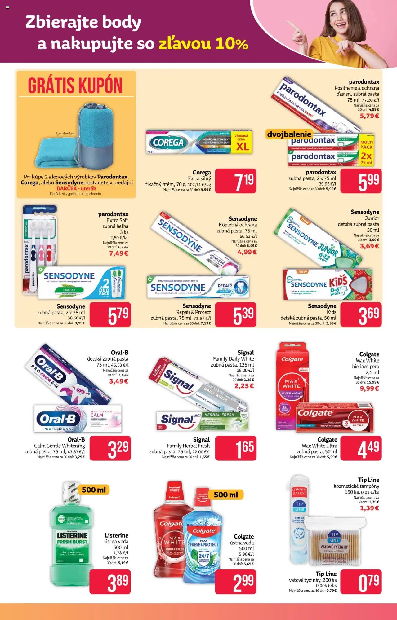 Nové Teta drogerie akcie – leták je platný od 16.09.2025 | Strana: 9 | Produkty: Zubná kefka, Listerine, Zubná pasta, Ústna voda