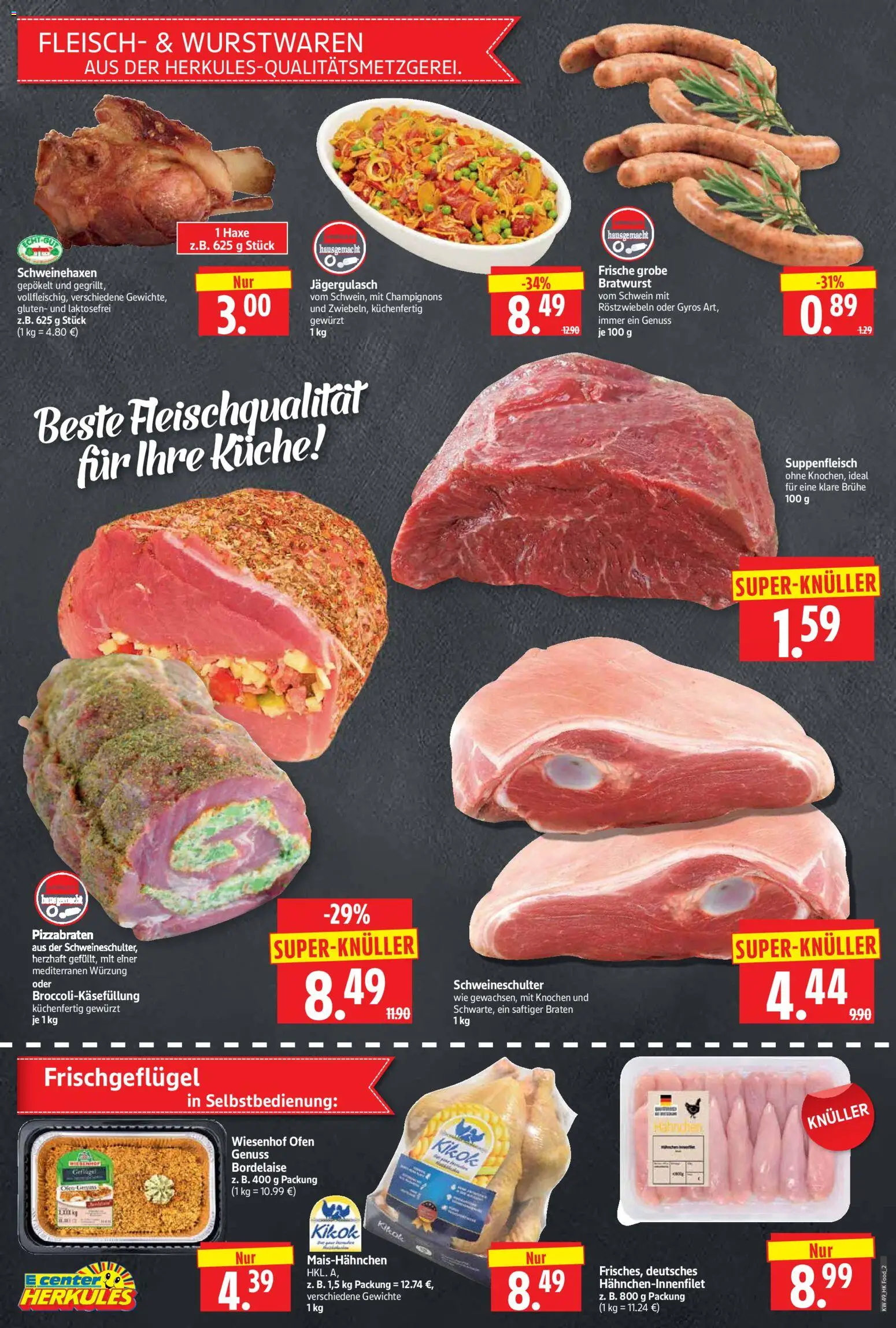 HERKULES Prospekt 	 – gültig ab 01.12.2025 | Seite: 2 | Produkte: Bratwurst, Küche, Gyros, Suppenfleisch