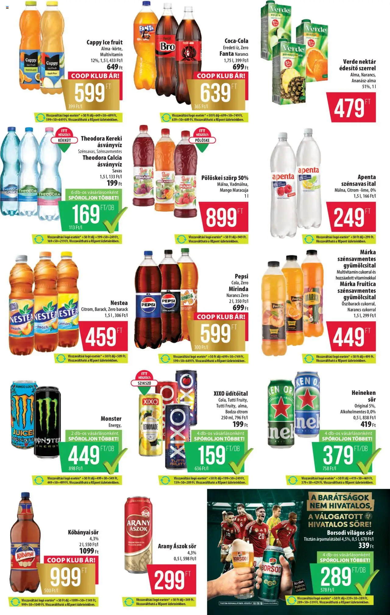 COOP akciós ujság - amely érvényes a következő dátumtól: 09.10.2025 | Oldal: 9 | Termékek: Málna, Heineken, Sör, Multivitamin