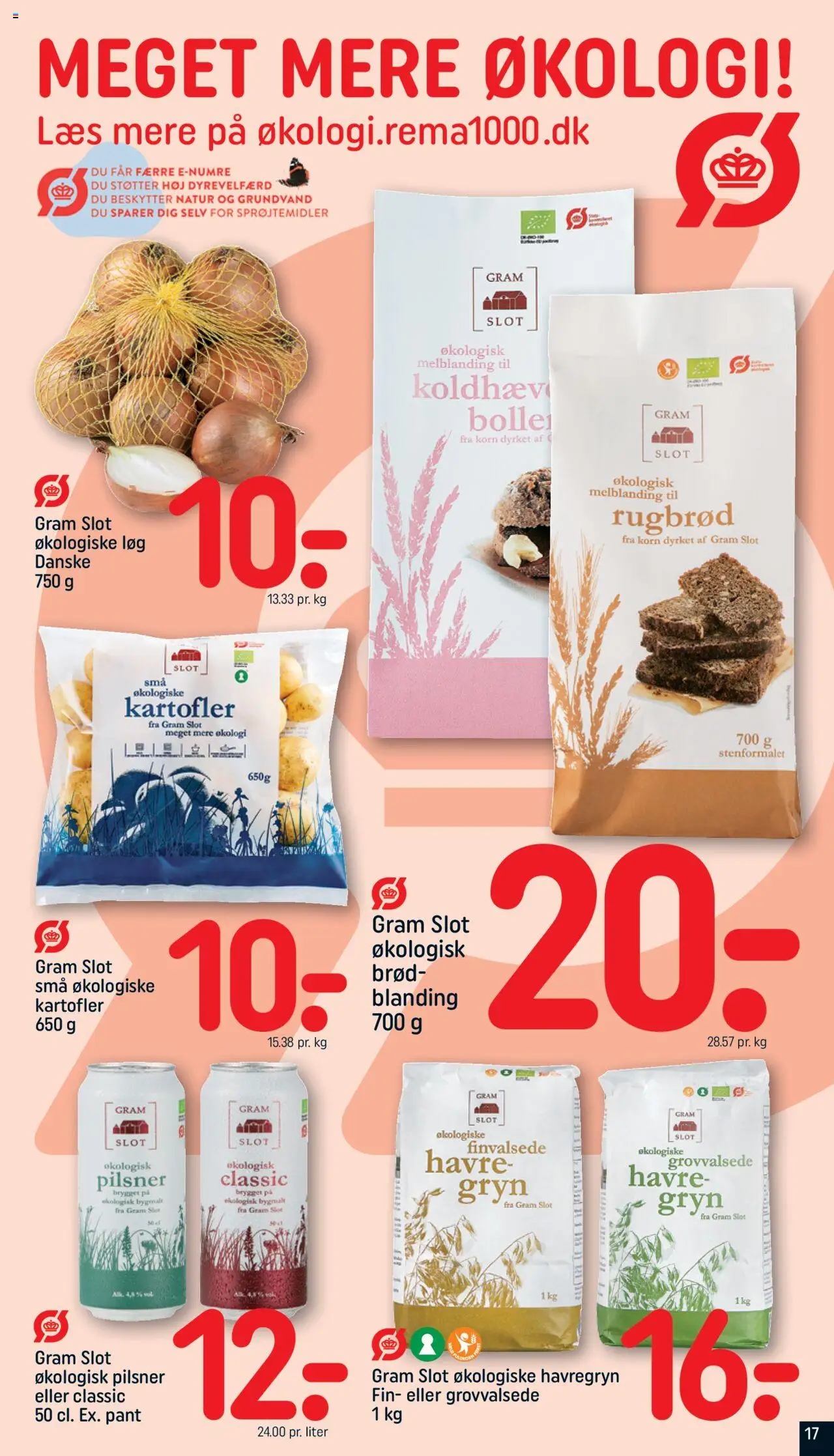 Rema 1000 tilbudsavis – gyldig fra 05.10.2025 | Side: 17 | Produkter: Korn, Kartofler, Havregryn, Rugbrød
