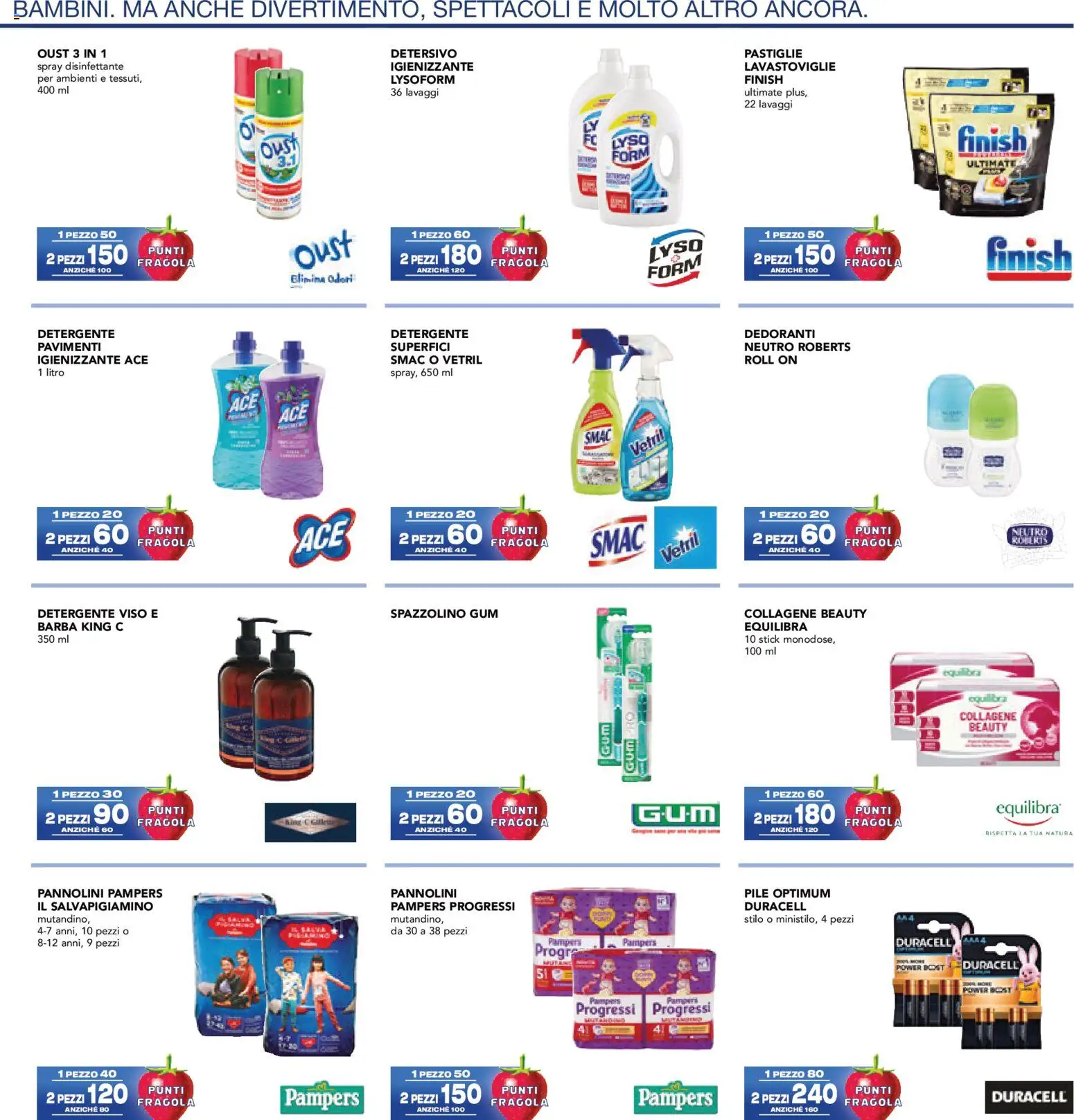 Volantino Esselunga S del 23.03.2026 | Pagina: 25 | Prodotti: Pile, Spray disinfettante, Detergente, Pampers