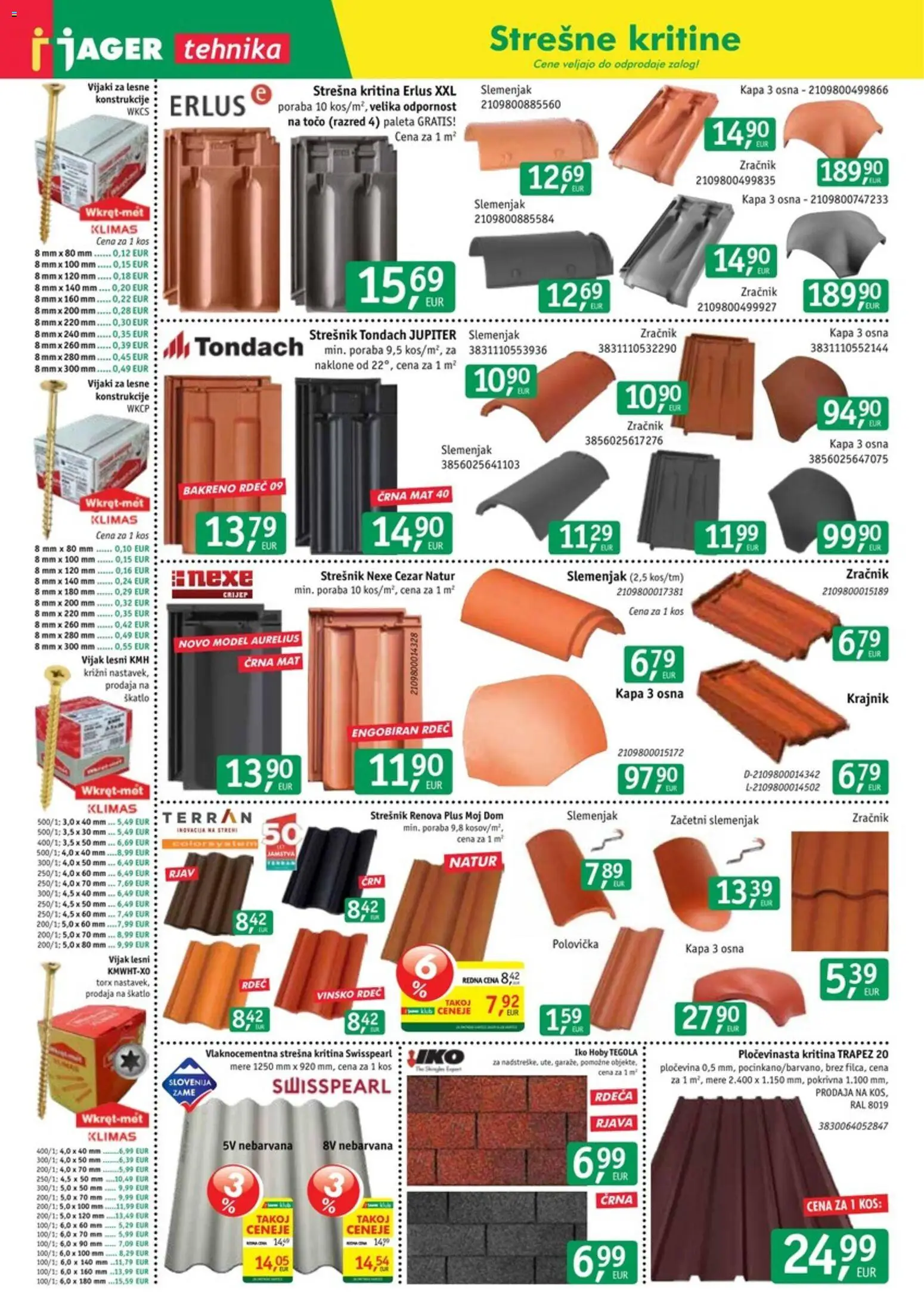 Novi Jager katalog ponudbe – veljaven od 01.04.2026 | Stran: 6 | Izdelki: Kos, Kapa