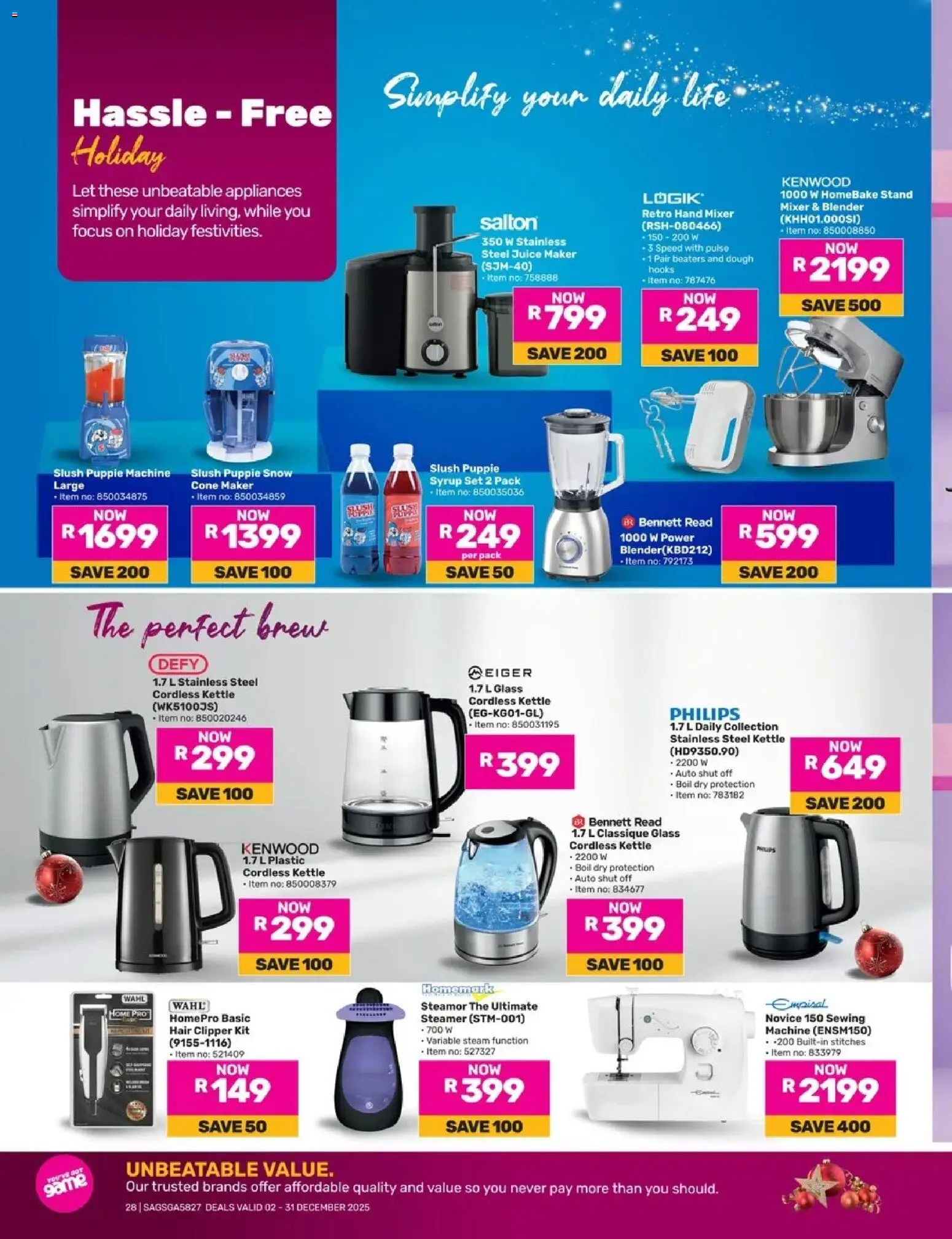 Game - Go Full Pink This Festive vol.2 valid from 02.12.2025 | Page: 28 | Products: Lazacfilé, Juice, Kettle, Mixer