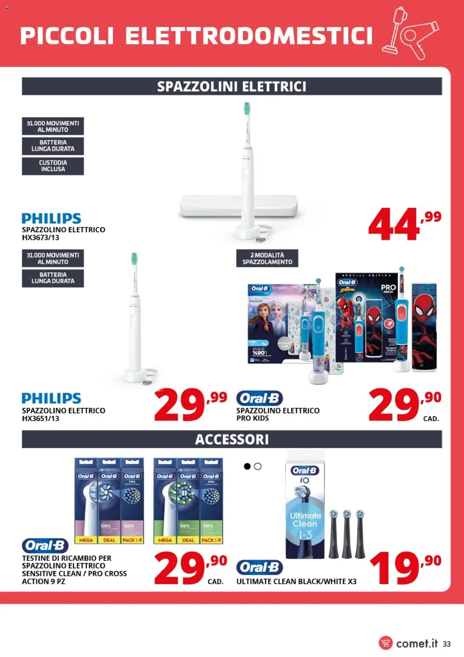 Volantino Comet del 06.03.2026 | Pagina: 33 | Prodotti: Spazzolino, Spazzolino elettrico, Batteria