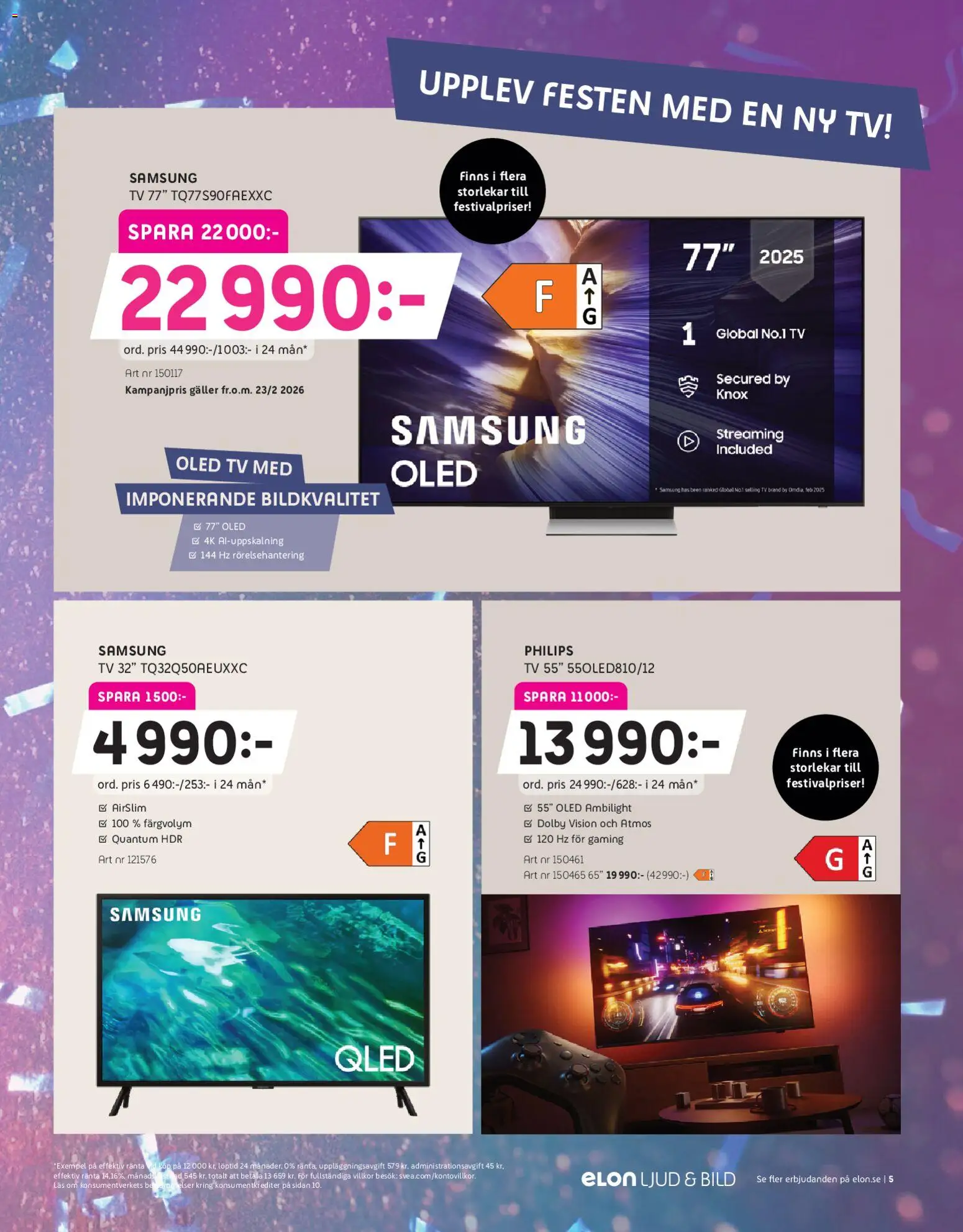 Elon reklamblad aktuell från 09.02.2026 | Sida: 5 | Produkter: Galler, Tv