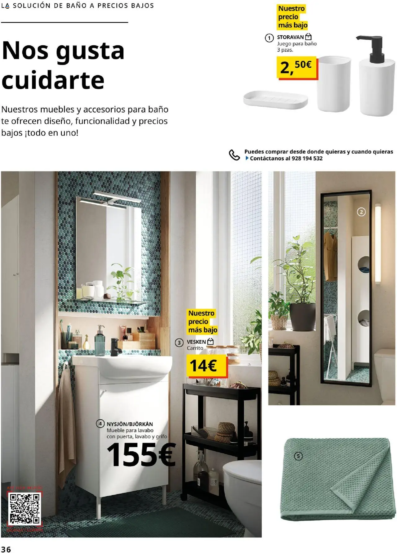Catálogo IKEA Precios bajos.  │ válido desde el 01.09.2025 | Página: 36 | Productos: Té, Muebles, Lavabo, Baño
