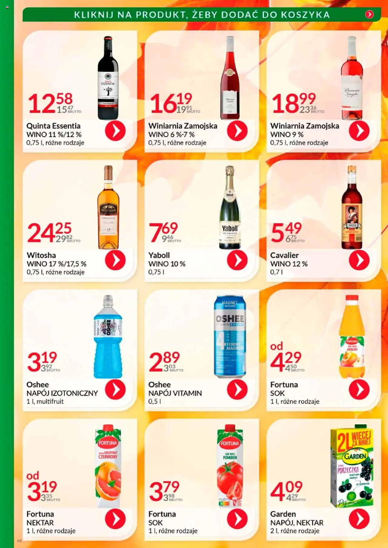 Eurocash Gazetka - Katalog Alkoholowy od 01.10.2025 | Strona: 48 | Produkty: Porzeczka, Sok, Wino, Grejpfrut