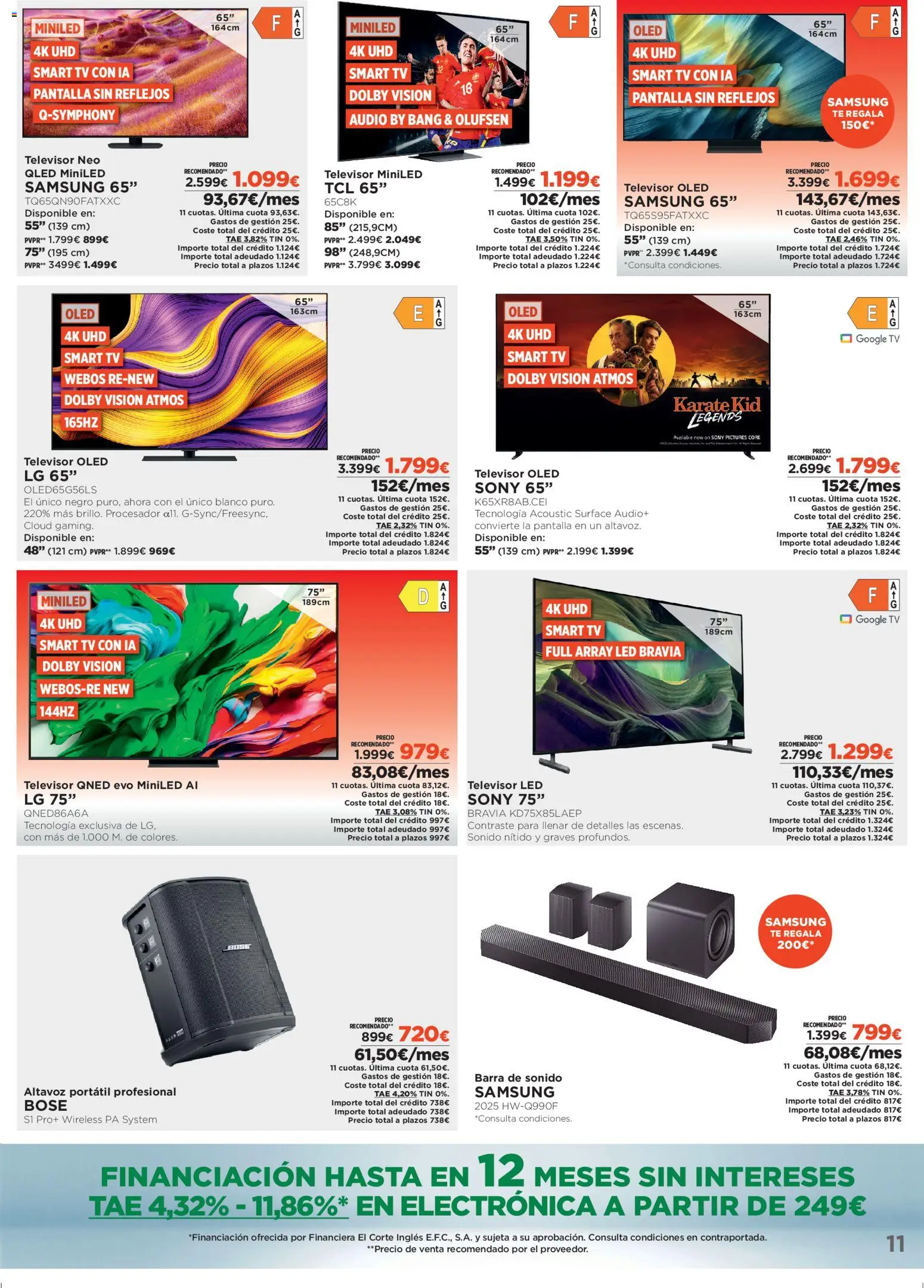 El Corte Inglés ofertas │ válido desde el 07.01.2026 | Página: 11 | Productos: Té, Televisor, Audio, Altavoz