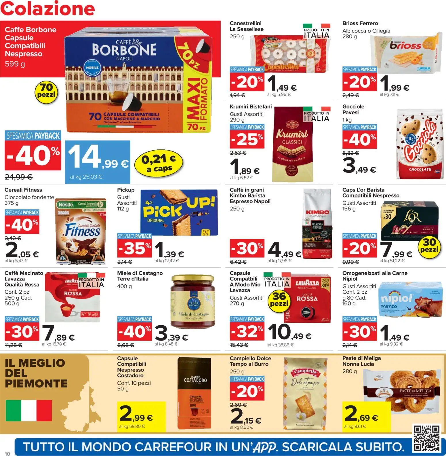 Volantino Carrefour del 21.04.2026 | Pagina: 10 | Prodotti: Caffè, Manzo, Cereali, Caffè in grani