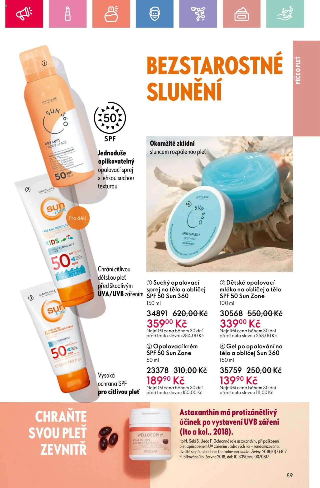 Oriflame katalog č.08/2025 od 25.05.2025 | Strana: 89 | Produkty: Opalovací krém, Mléko, Krém, Body