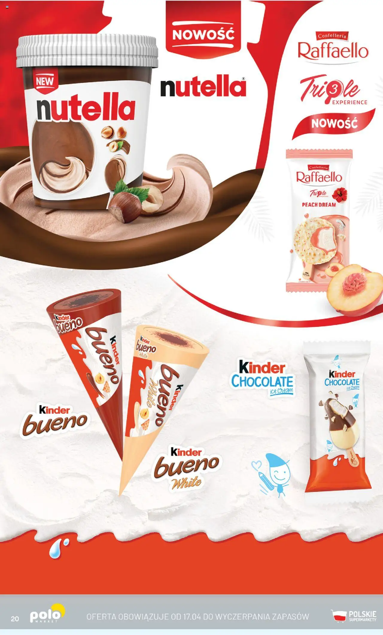 POLOmarket Gazetka - Lody od 23.04.2025 | Strona: 20 | Produkty: Nutella, Kinder Bueno