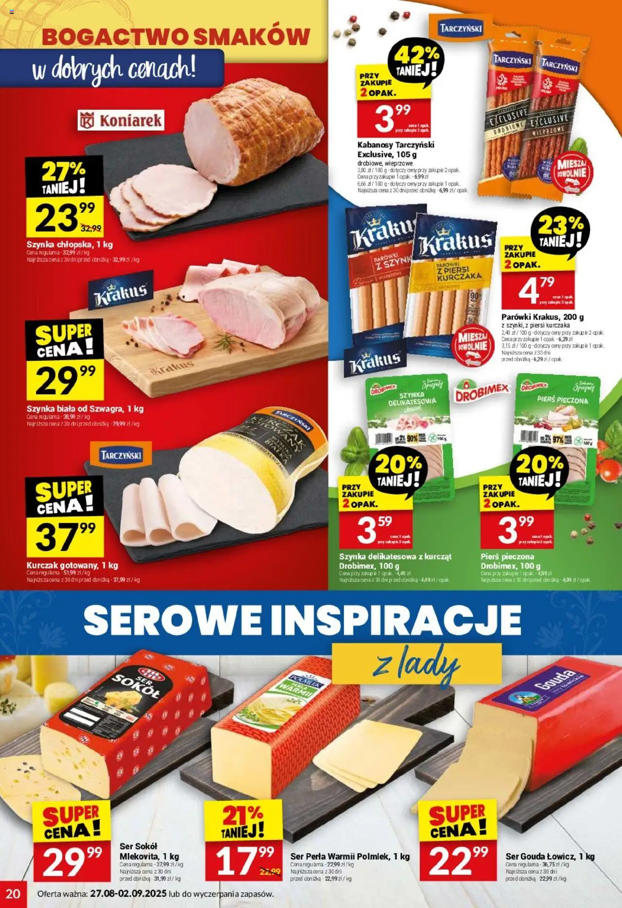 Twój Market Gazetka od 27.08.2025 | Strona: 20 | Produkty: Kurczak, Parówki, Ser, Ser gouda