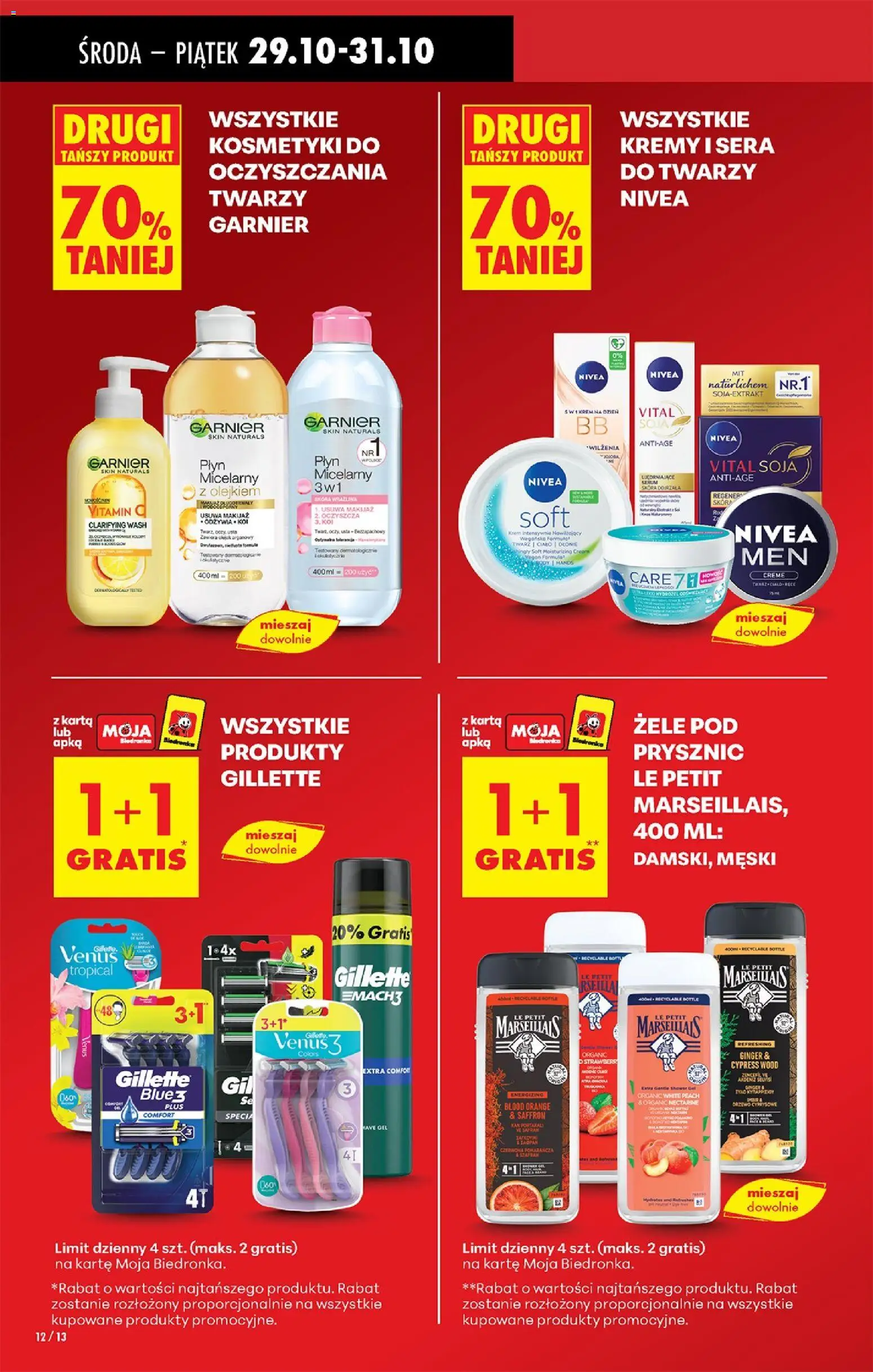 Biedronka gazetka - Oferta w tym tygodniu od 29.10.2025 | Strona: 14 | Produkty: Karta, Maszynka do golenia, Prysznic, Makijaż