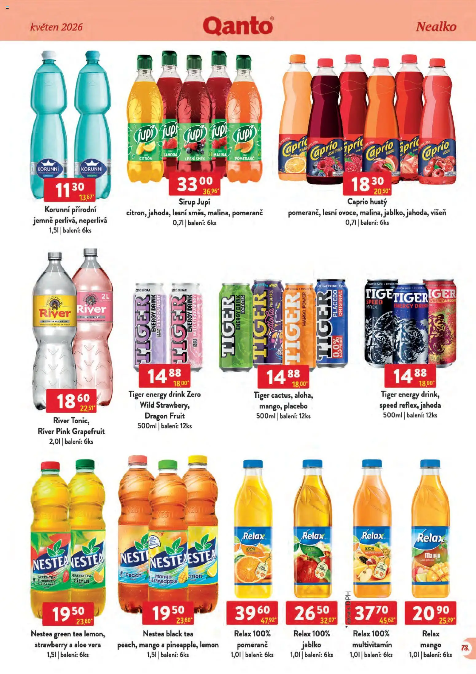 Astur & Qanto leták - Velkoobchod 05/2026 od 01.05.2026 | Strana: 73 | Produkty: Sirup Jupí, Tiger, Citron, Aloe vera