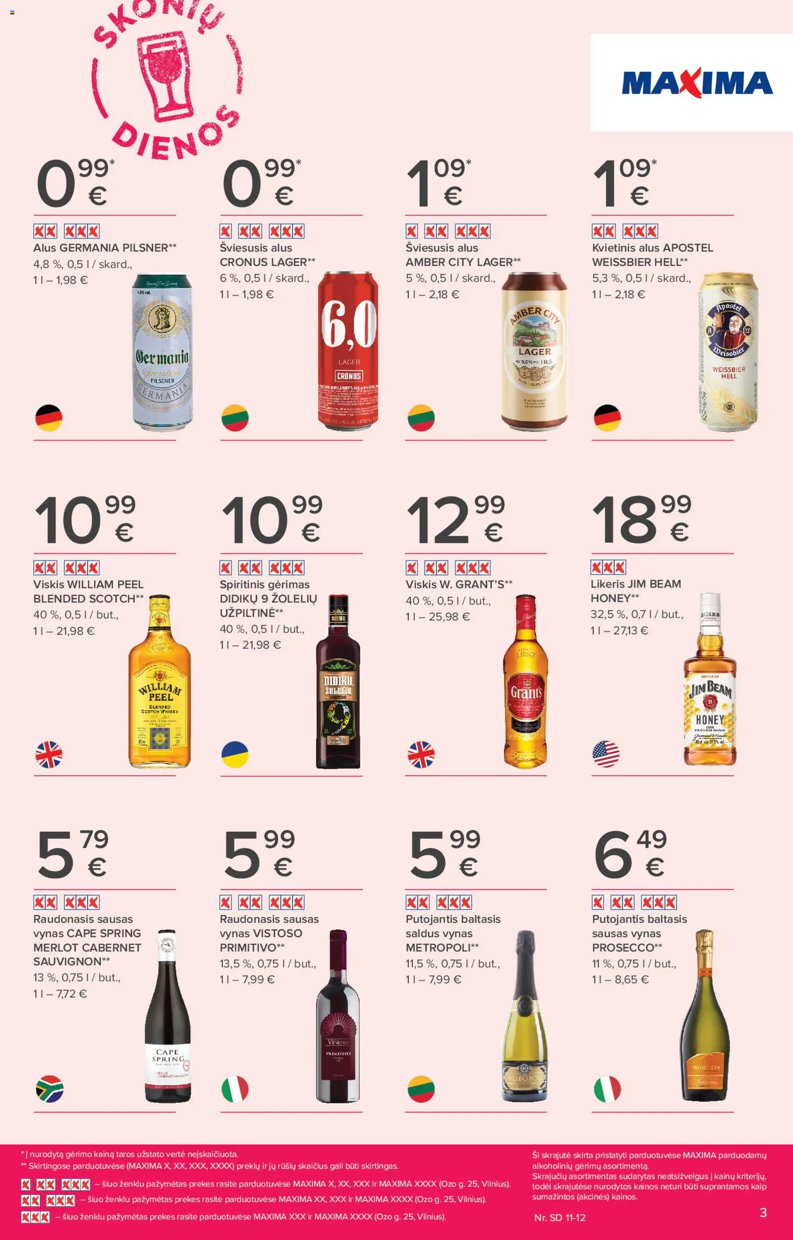 MAXIMA akcijos nuo 30.10.2025 | Puslapis: 3 | Prekių: Viskis, Vynas, Alus